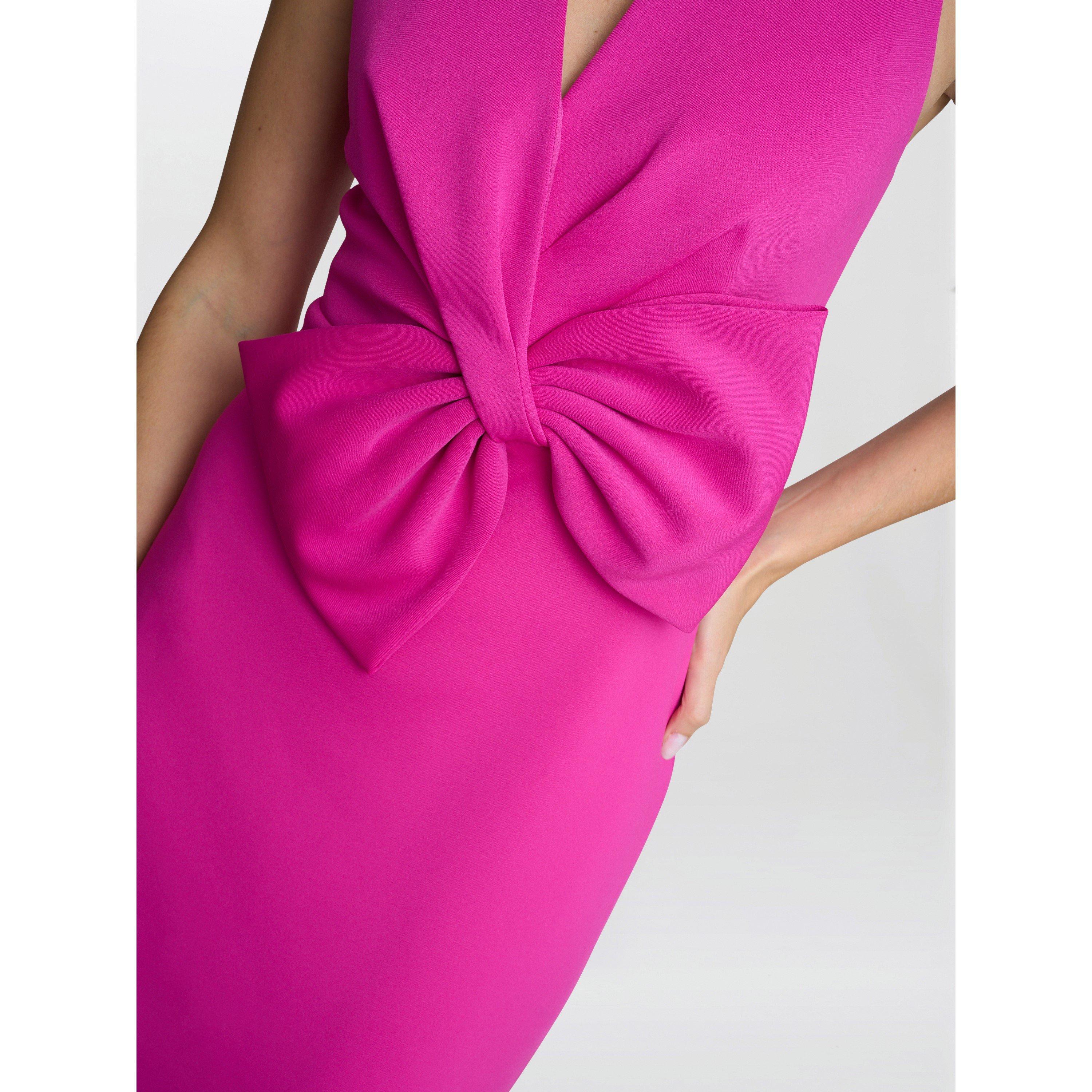Hot Pink - Gina Bacconi - SIENNA MAXI DRESS WITH BOW DETAIL - 5