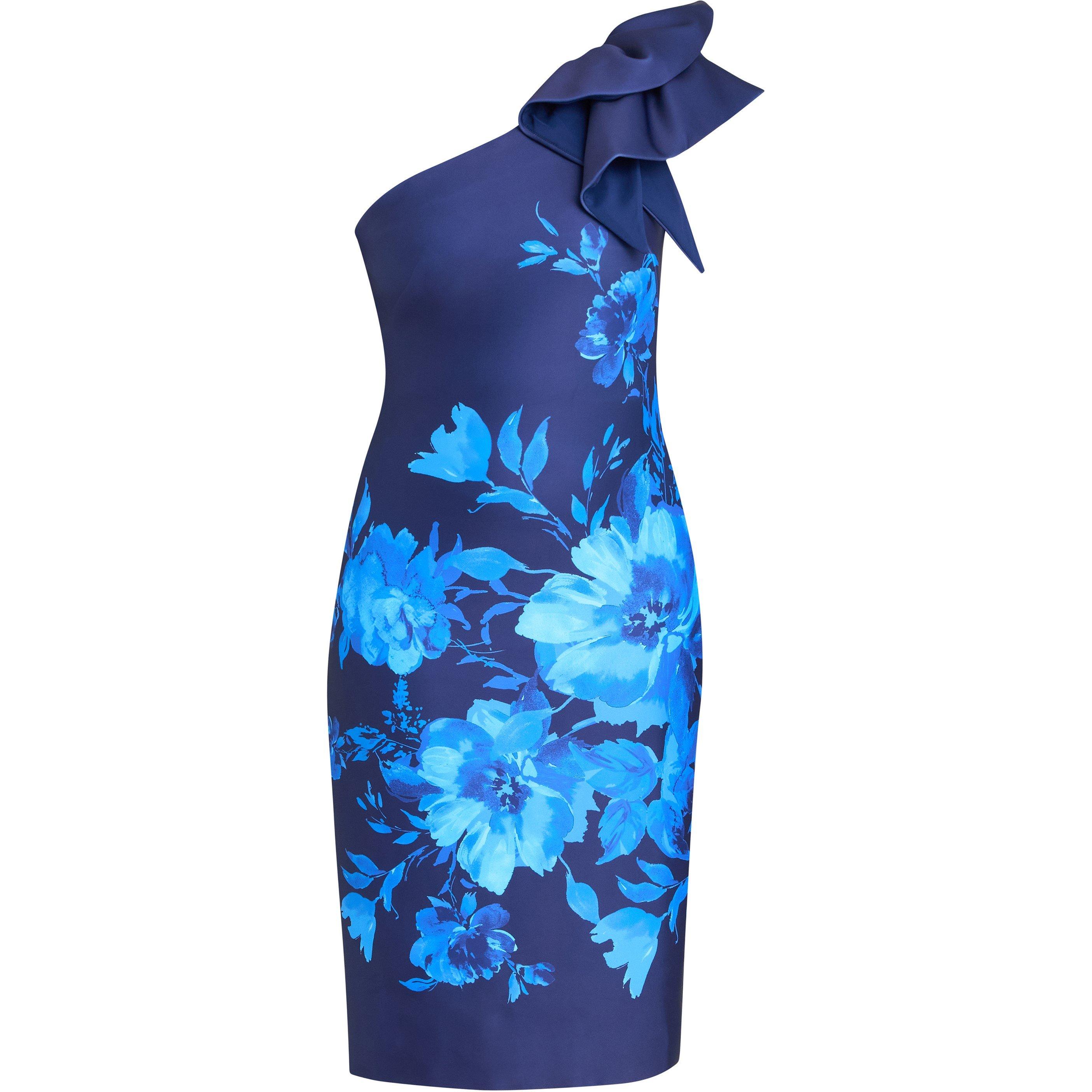 New Blue - Gina Bacconi - VENUS PRINTED ASYMMETRIC DRESS - 4