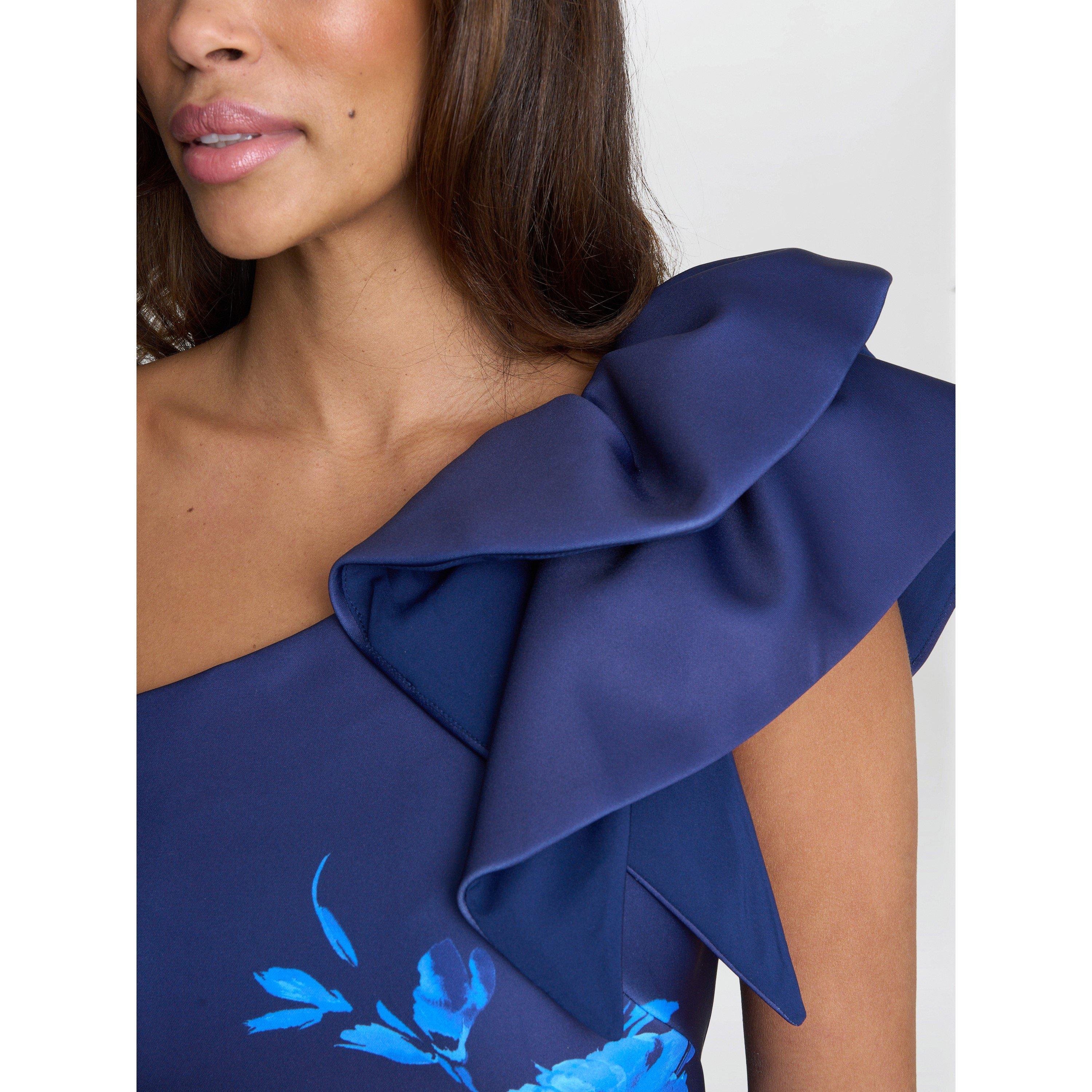 New Blue - Gina Bacconi - VENUS PRINTED ASYMMETRIC DRESS - 5