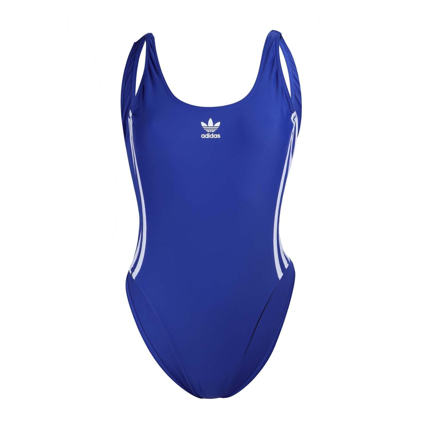 Blue-White - adidas Originals - Adicolor 3-Stripes Swimsuit - 1