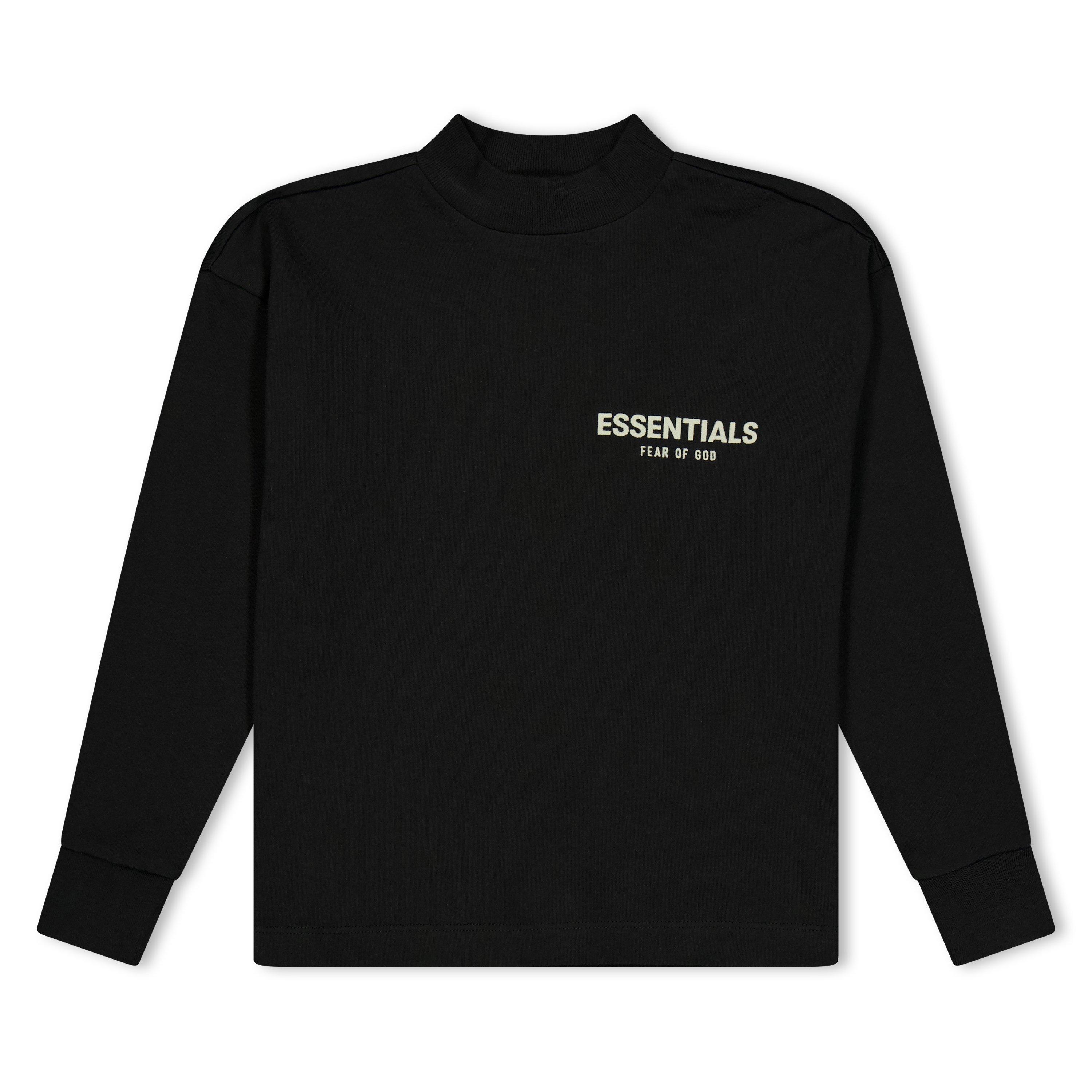 FEAR OF GOD ESSENTIALS 長袖カットソー ブラック Fear Of God Essentials Unisex Kids' Long Sleeve Oversized Fit T