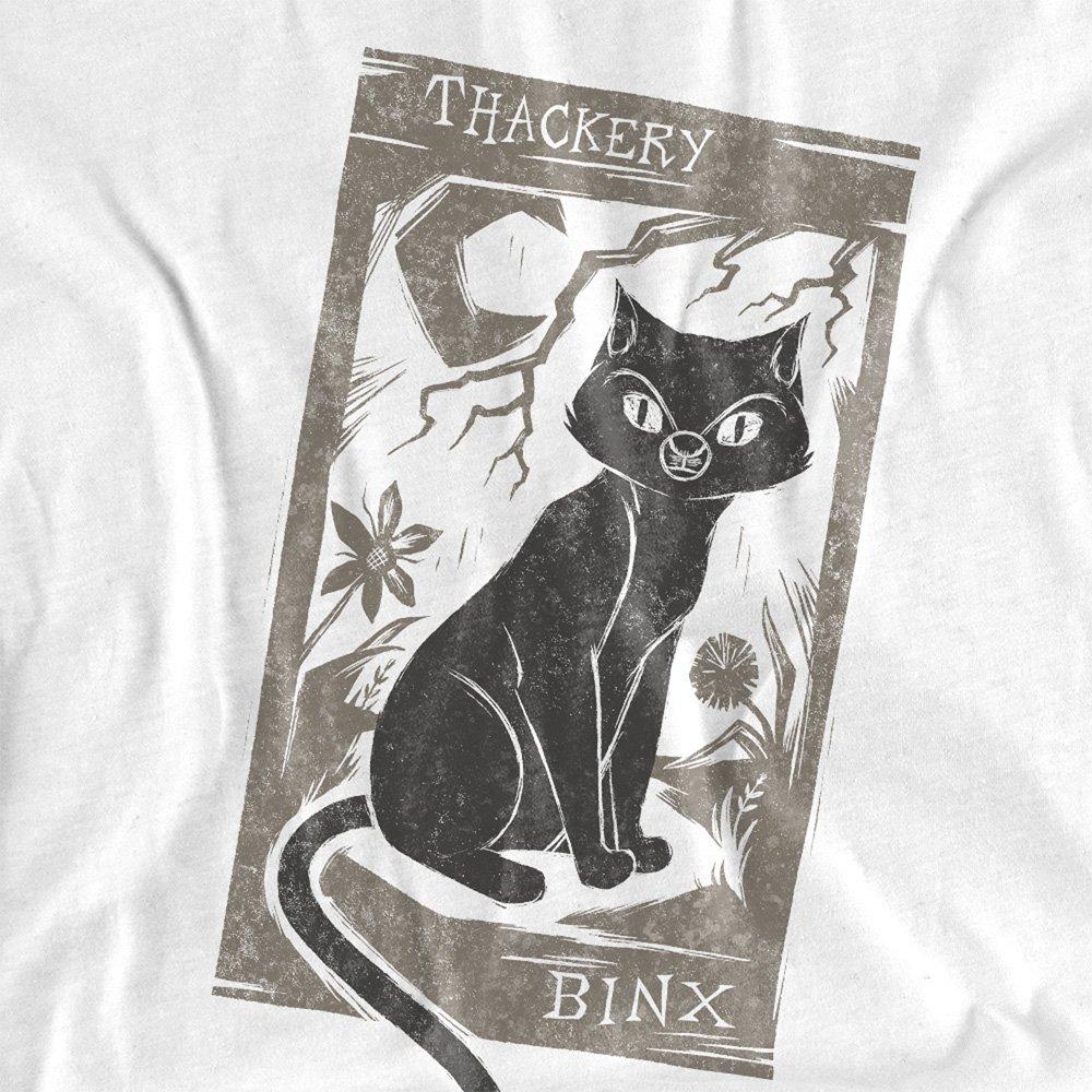 White - Disney - Hocus Pocus Woodcut Thackery Binx Oversized T-Shir - 2