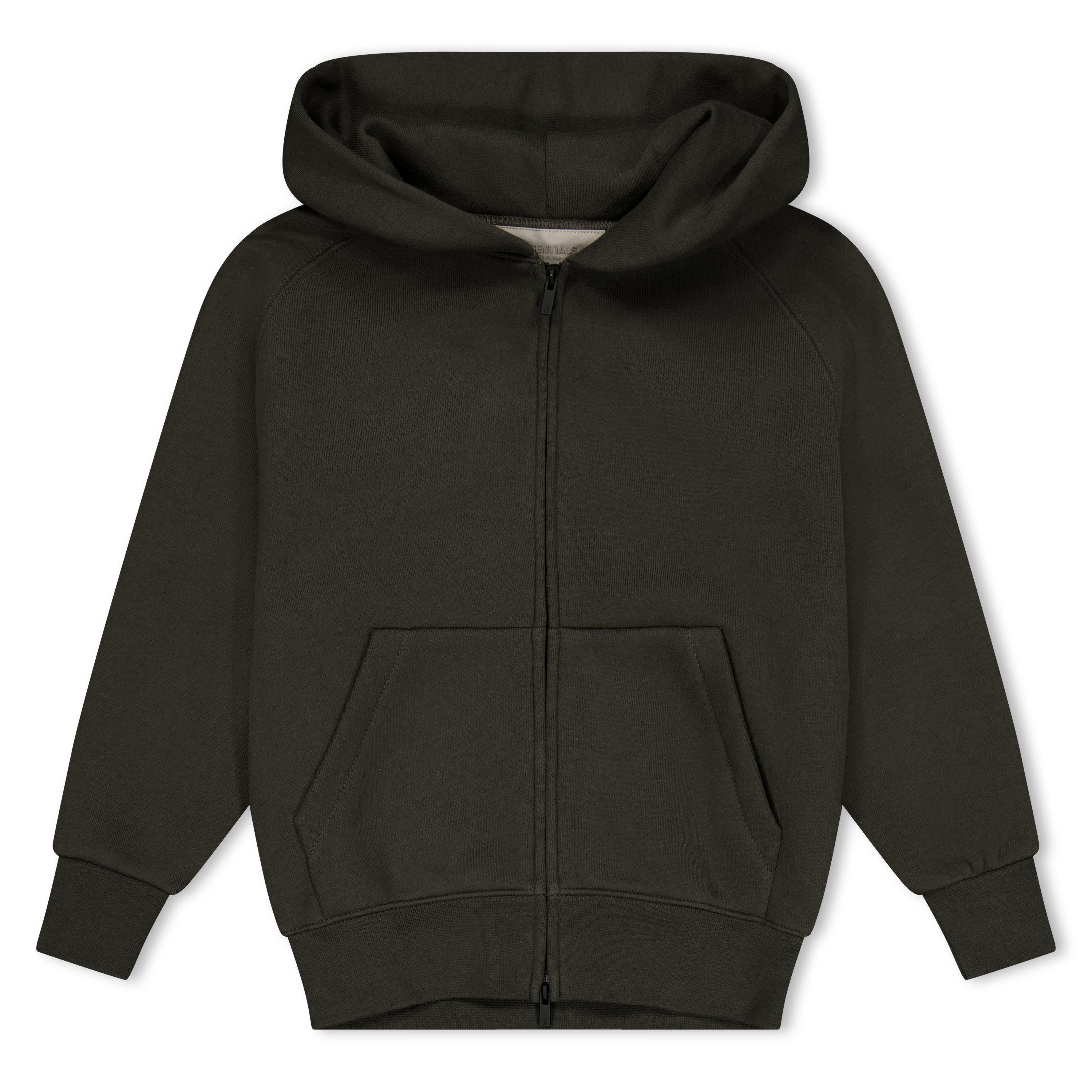 Fear Of God Essentials  Kids' Full Zip Hoodie - Off Black - Size 6-7 Yrs
