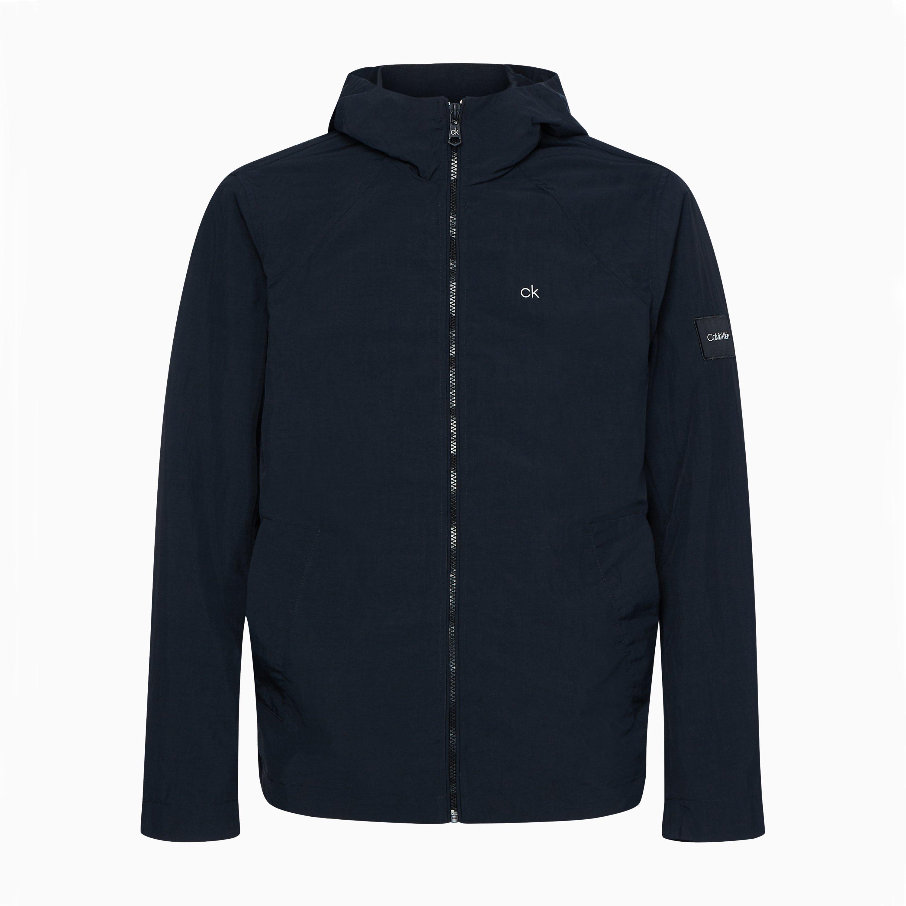 Calvin Klein Jeans Men's Hooded Windbreaker - Black - Medium
