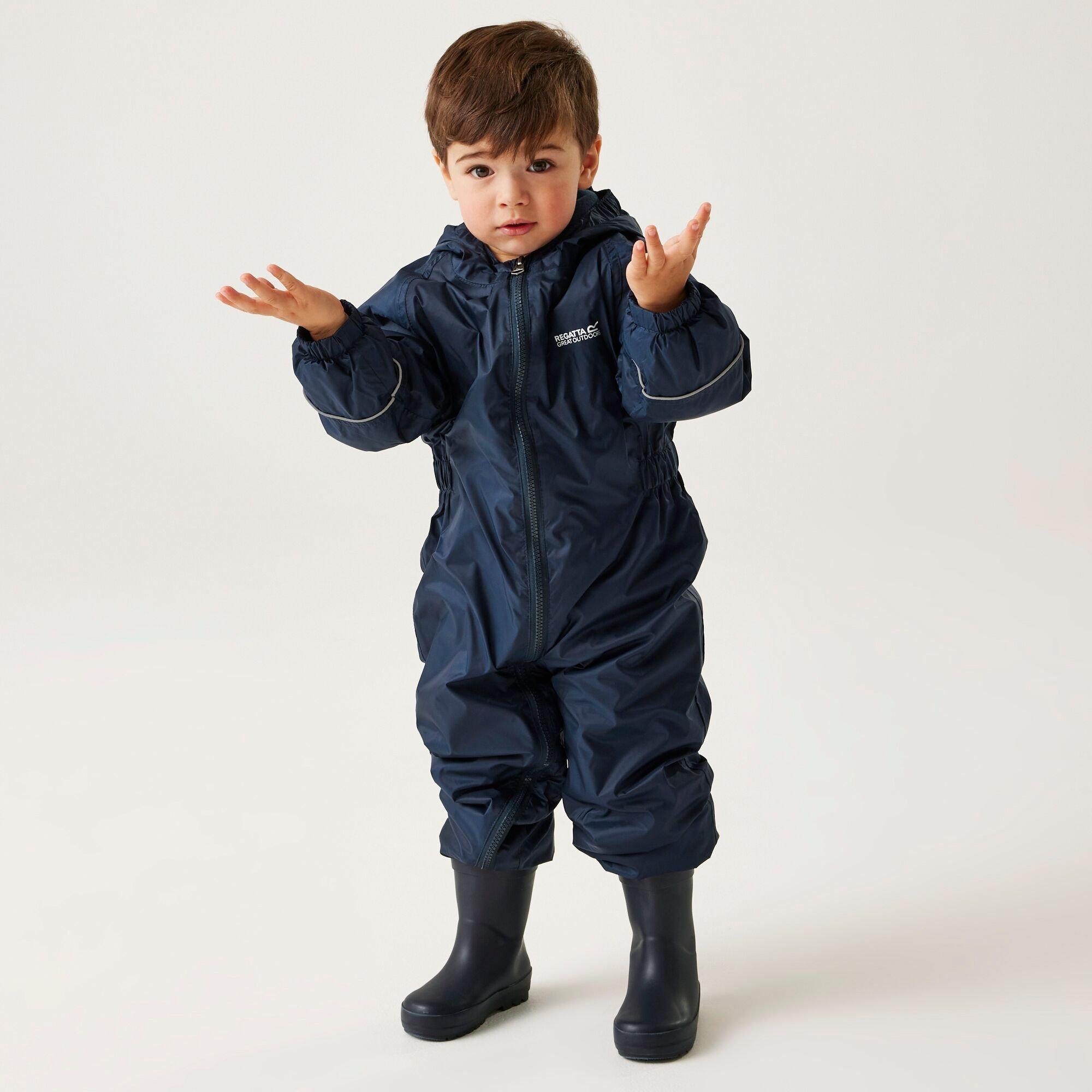 Navy Blue - Regatta - Kids' Splosh III Fleece Lined Ski Suit - 4