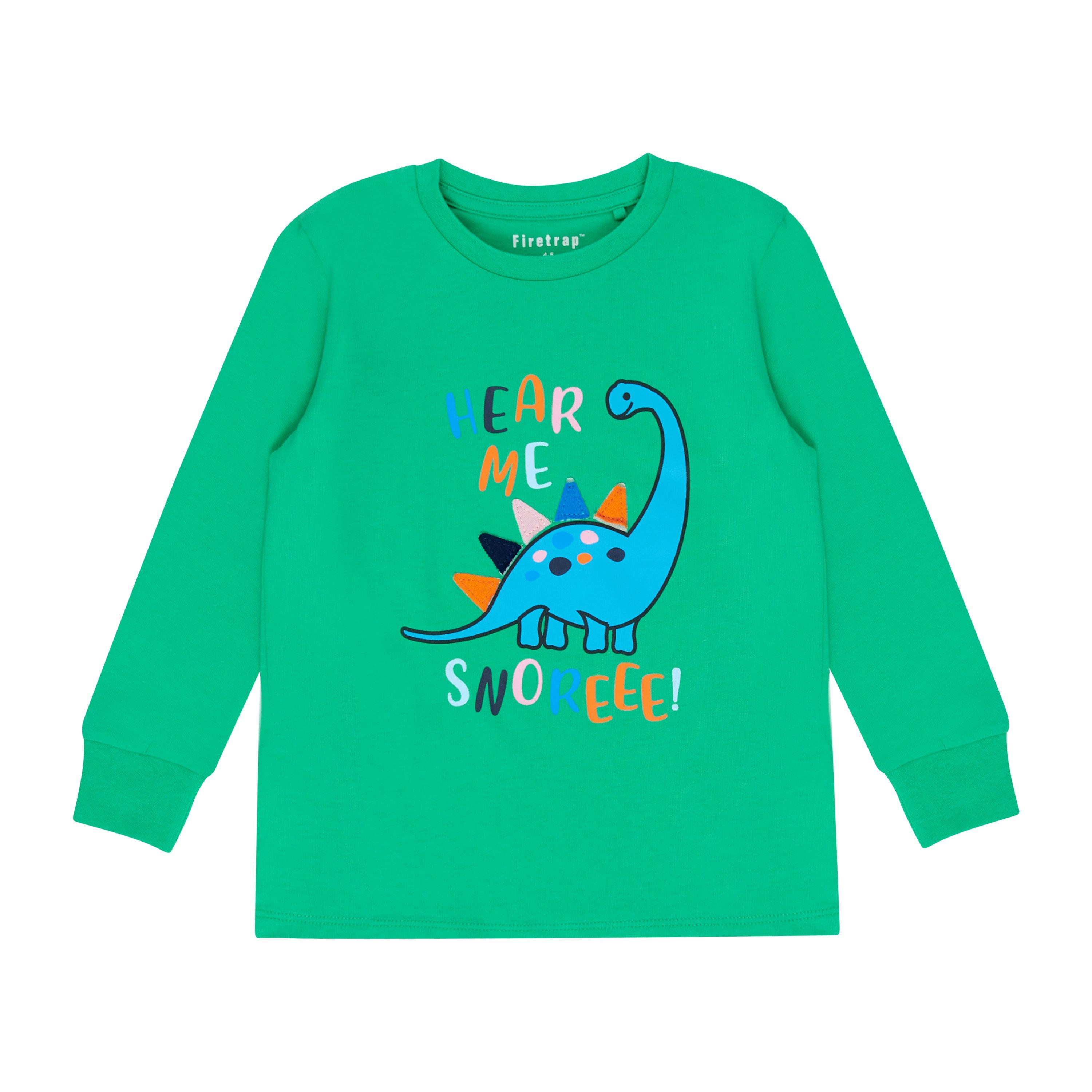 Green/Multi - Firetrap - Dinosaur Long-Sleeve Pyjama Sets - 2