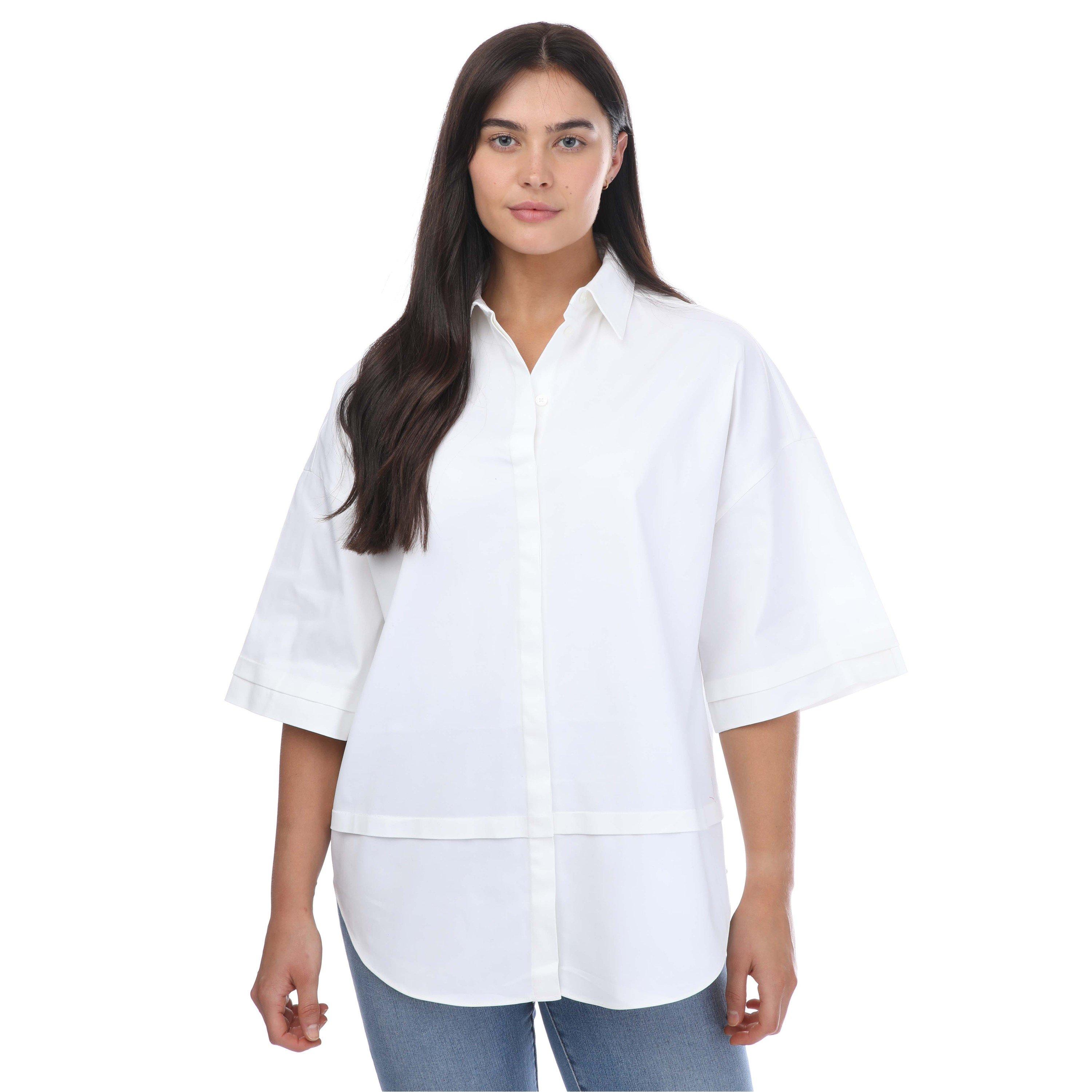 White - Ted Baker - Orlanda Oversized 3/4 Length Shirt - 1