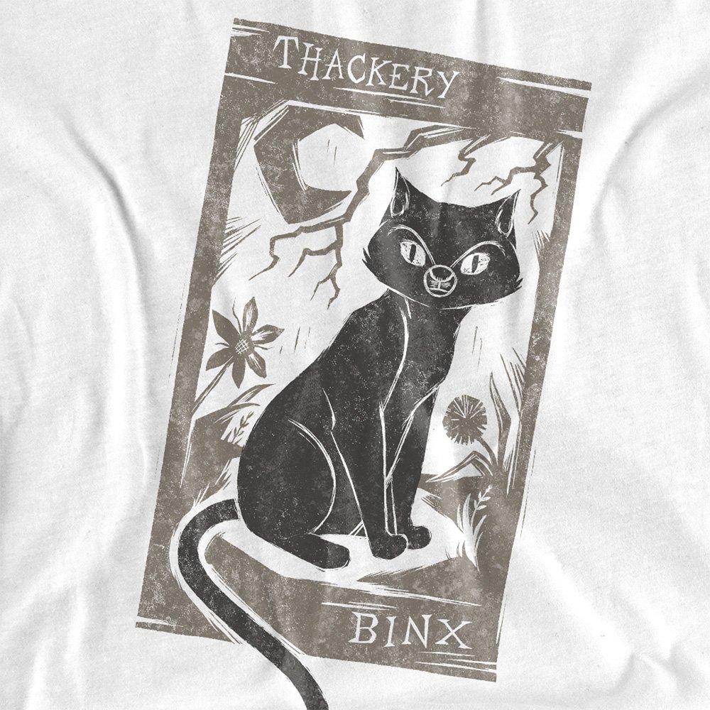 White - Disney - Hocus Pocus Woodcut Thackery Binx Fashion T-Shirt - 2