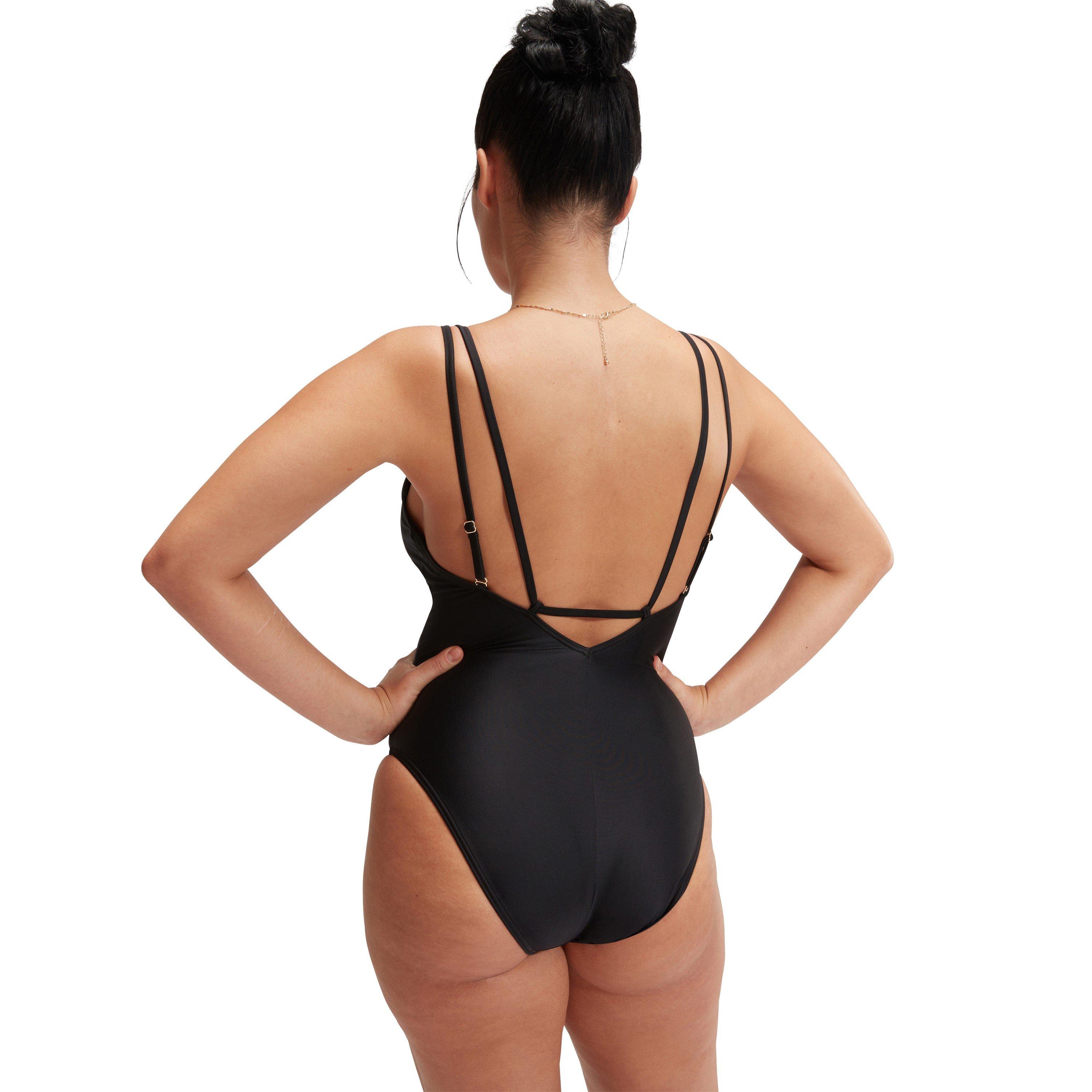 Zwart - Speedo - Womens Shaping Strappy 1 Piece - 3
