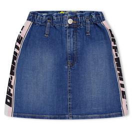 Off White Logo Band Denim Skirt