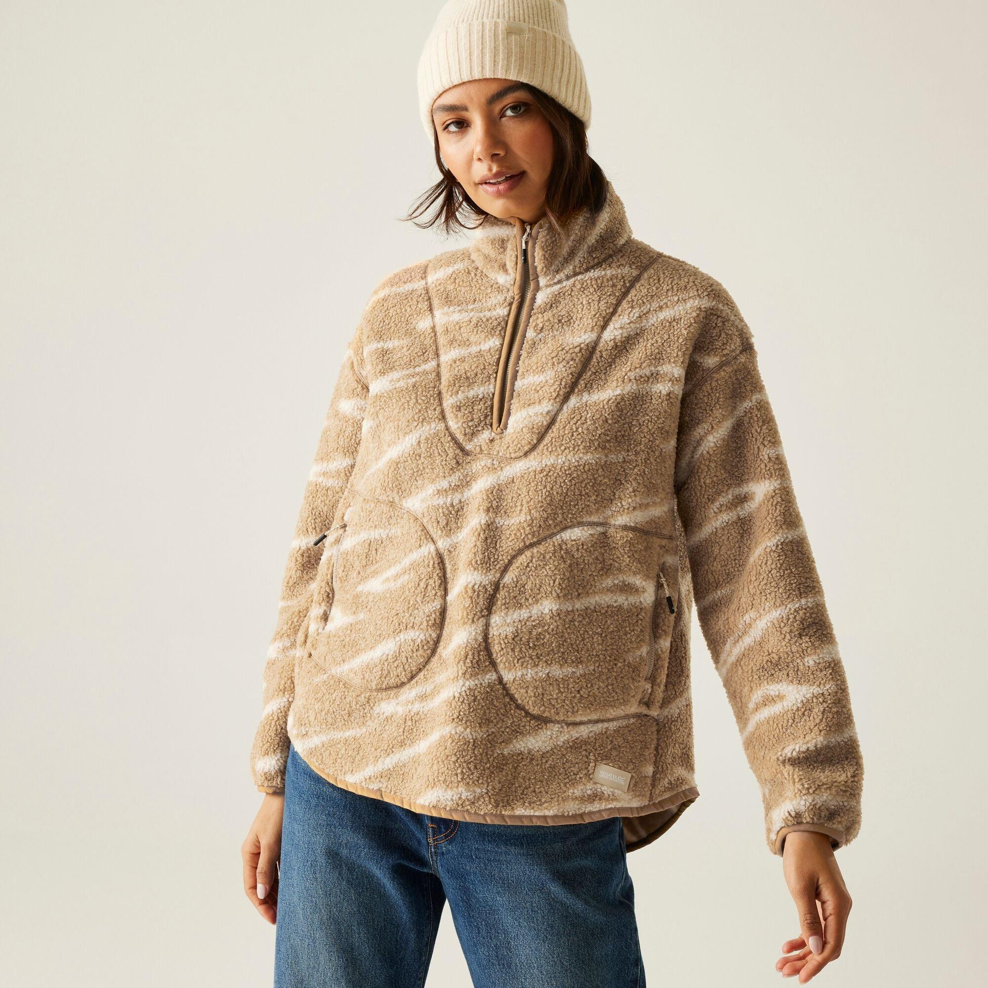 Regatta Women's Frankie Borg Half Zip Fleece - Beige - 16