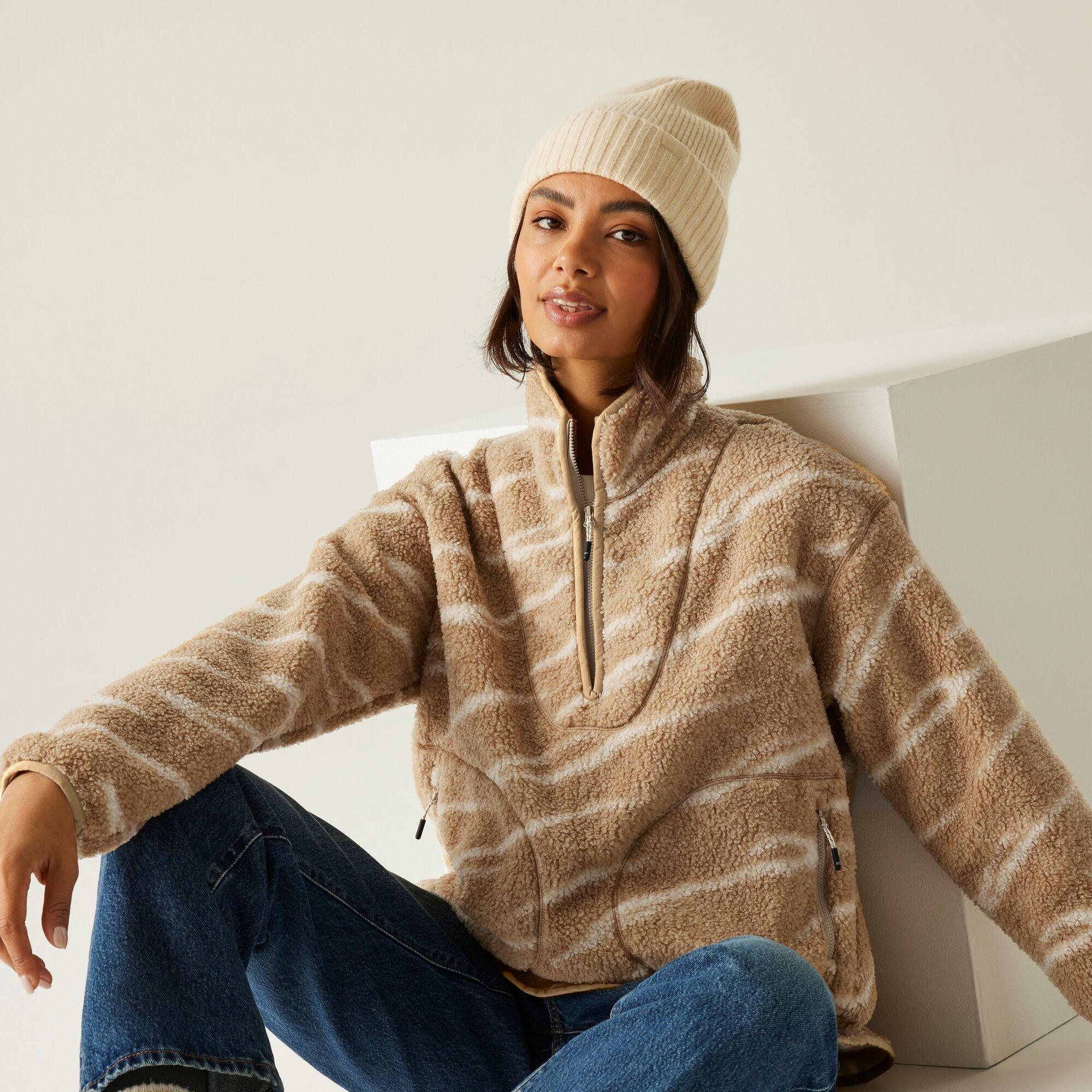 Beige - Regatta - Womens Frankie Borg Half Zip Fleece - 5