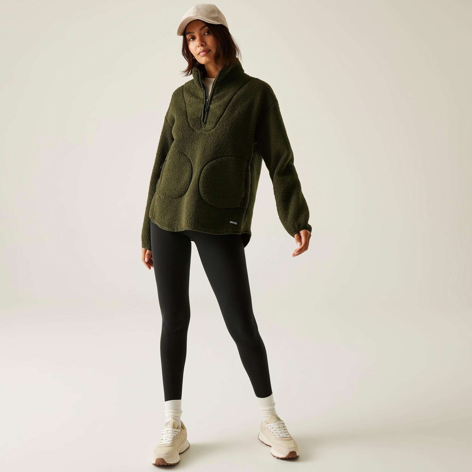 Dark Khaki - Regatta - Womens Frankie Borg Half Zip Fleece - 3