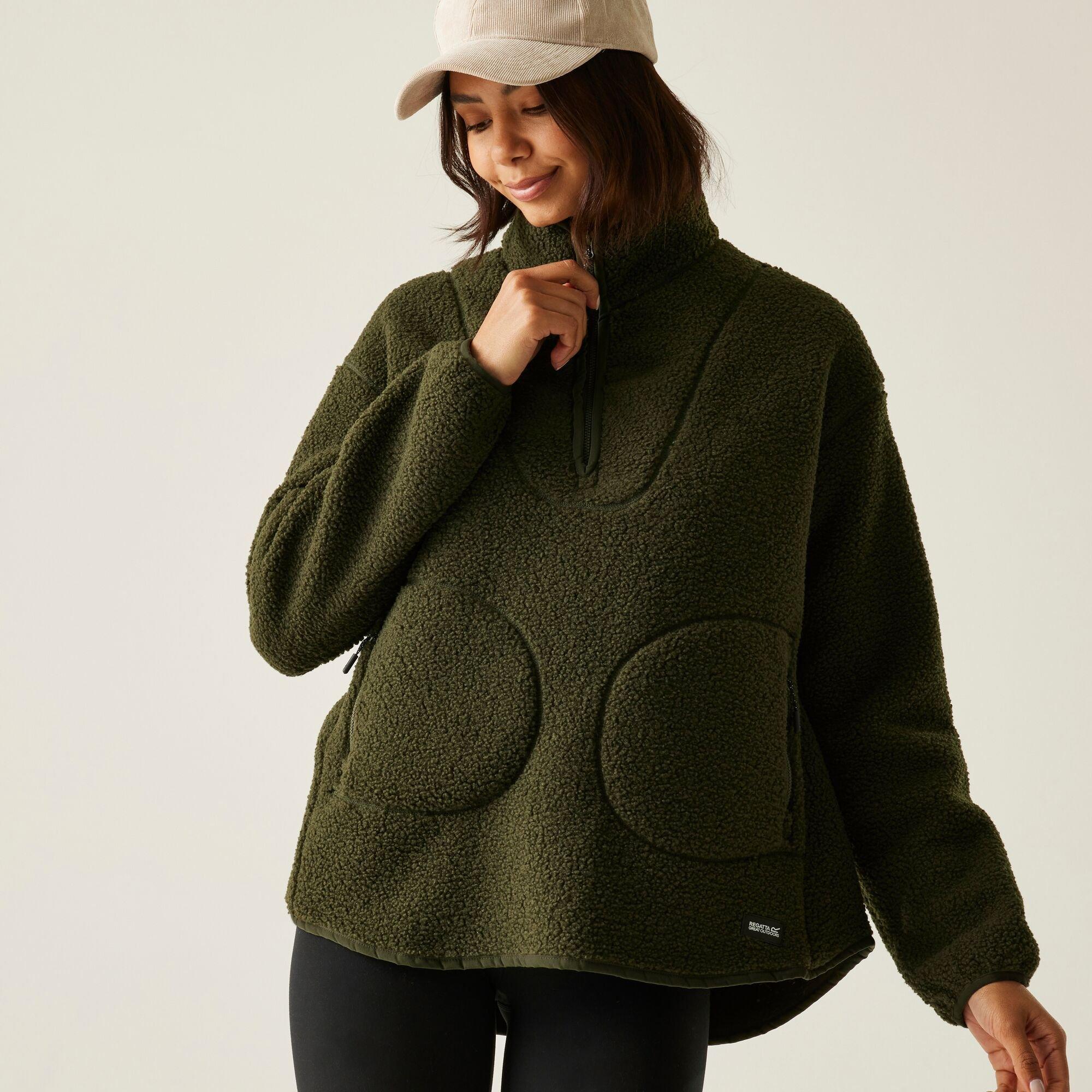 Dark Khaki - Regatta - Womens Frankie Borg Half Zip Fleece - 4