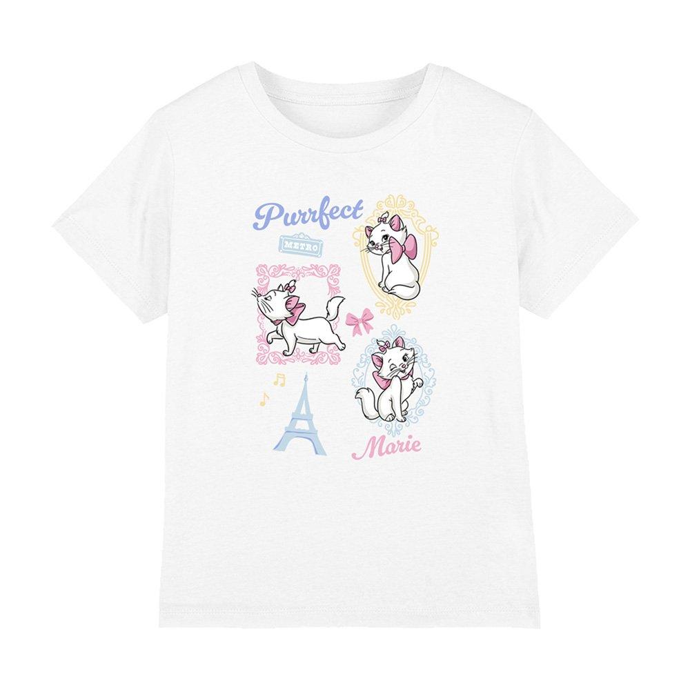 White - Disney - Marie Purrfect Frames Paris Kids T-Shirt White - 1