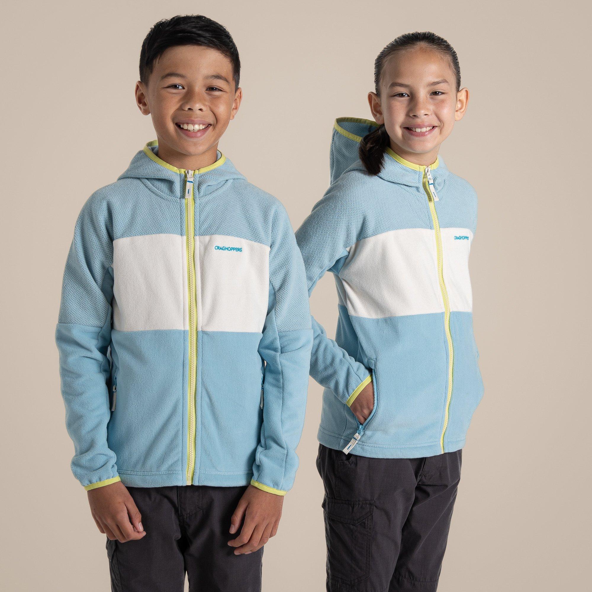 Sky Blue - Craghoppers - Unisex Kids' Bindloe Hooded Full Zip Fleece - 1