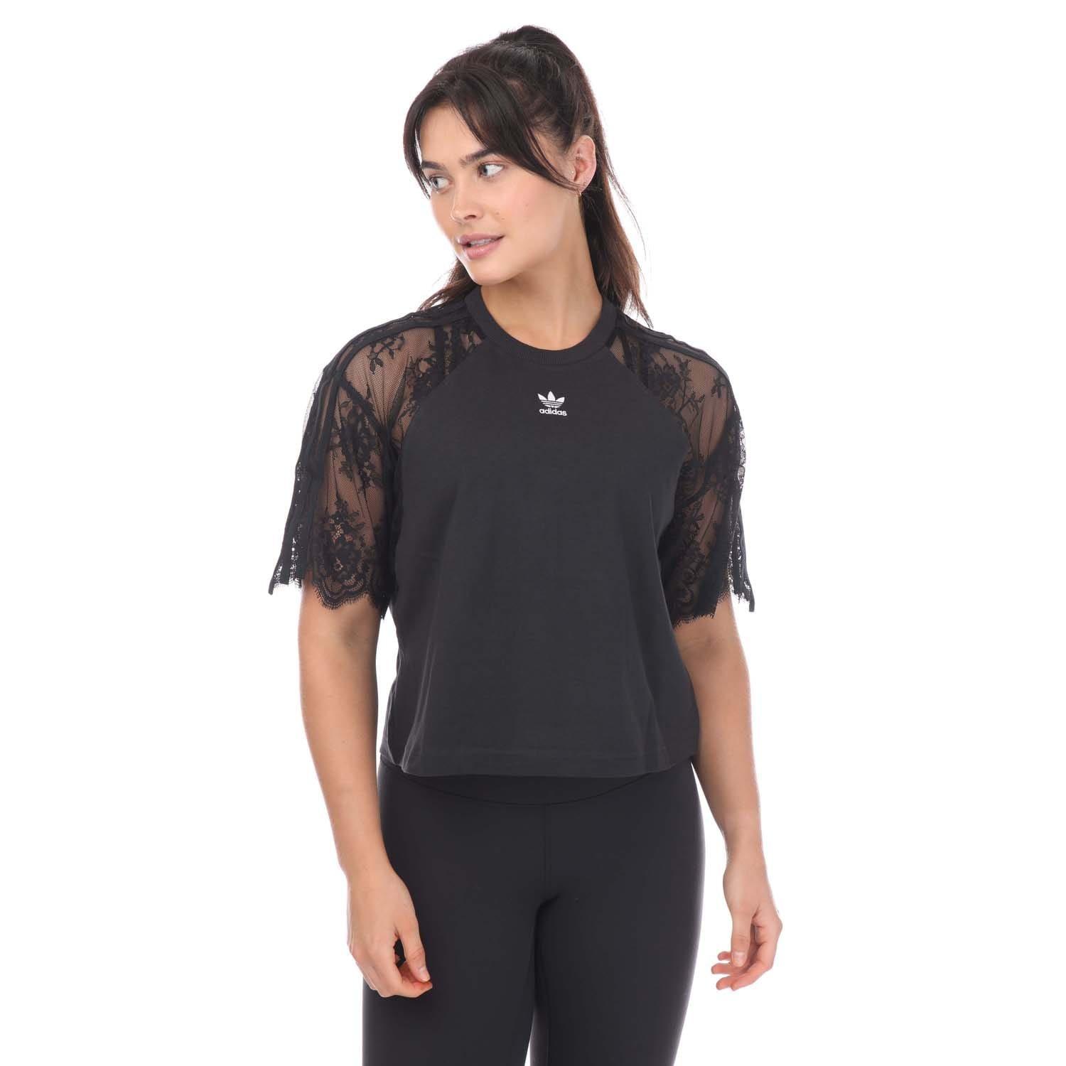 Black - adidas Originals - Adicolor Classics Lace T-Shirt - 1