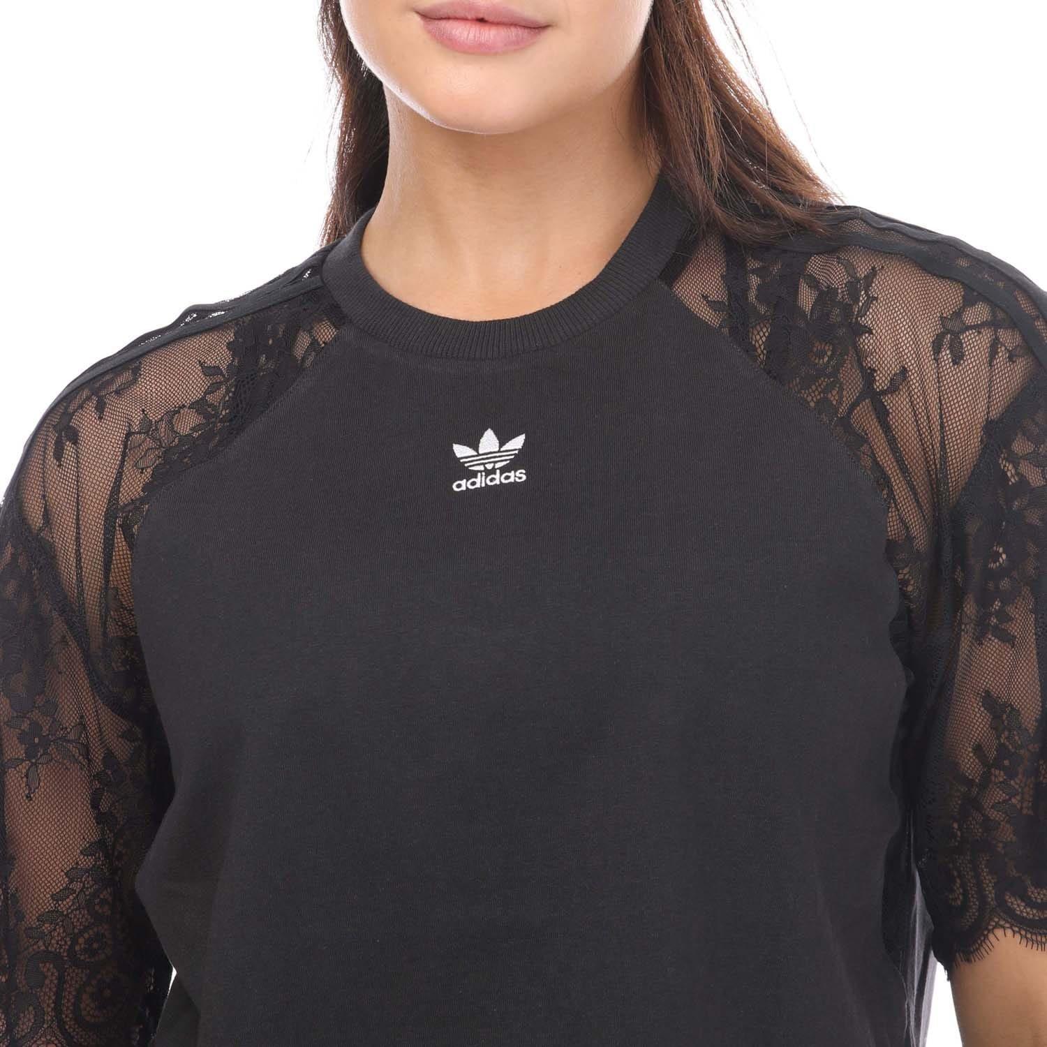 Black - adidas Originals - Adicolor Classics Lace T-Shirt - 3