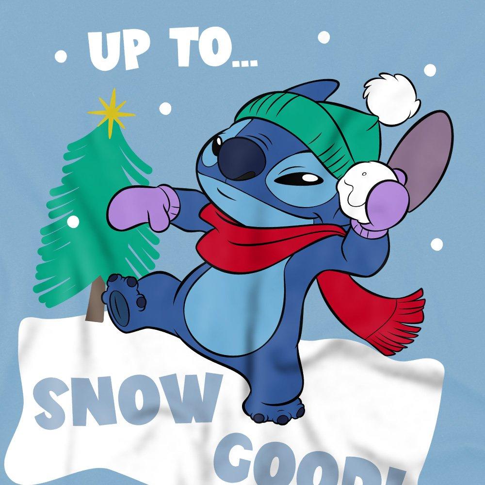 Light Blue - Disney - Lilo & Stitch Up To Snow Good At Christmas Kids T- - 2