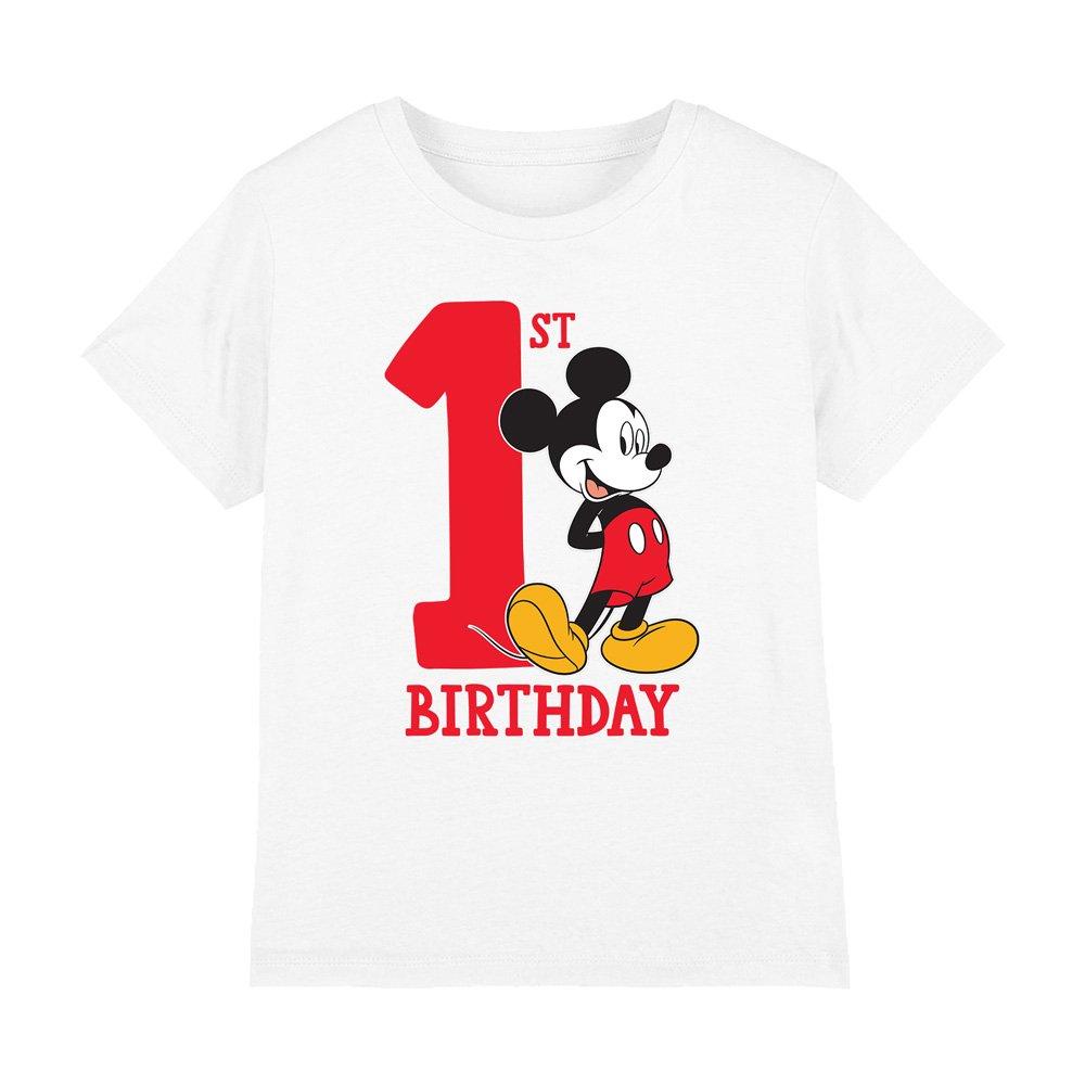 White - Mickey Mouse - Mickey Mouse 1St Birthday Shirt Kids T-Shirt White - 1