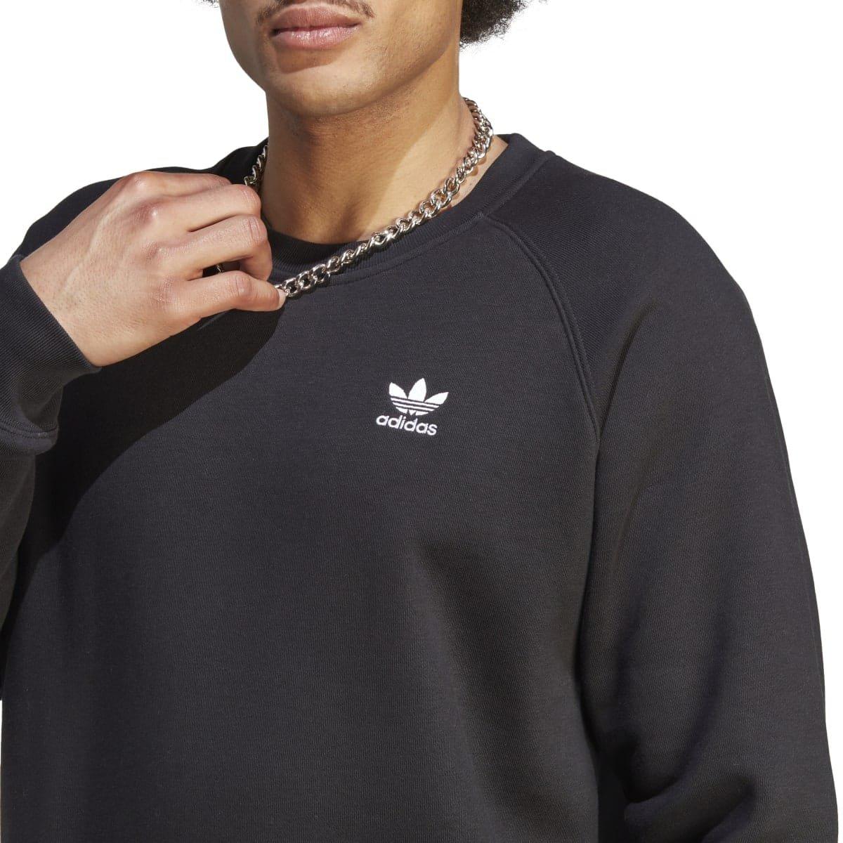 Black - adidas Originals - Trefoil Essentials Crewneck Sweatshirt - 7
