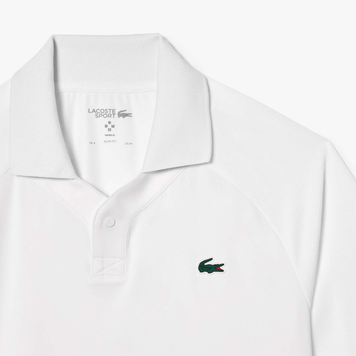 White - Lacoste - Lacoste Tennis x Daniil Slim-Fit Polo Shirt - 3