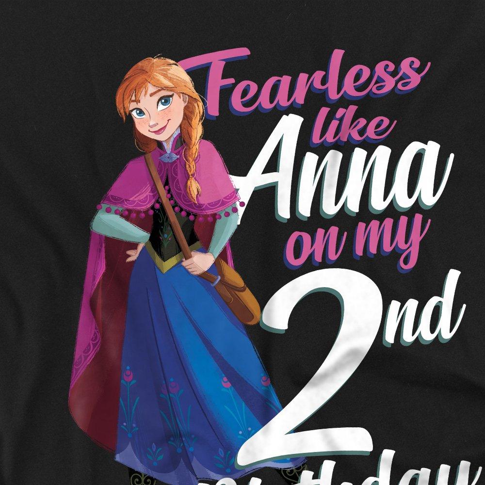 Black - Frozen - Frozen Fearless Like Anna 2Nd Birthday T-Shirt Bla - 2