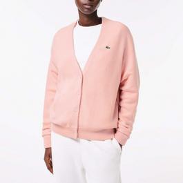 Lacoste Relaxed Fit V-Neck Wool Cardigan