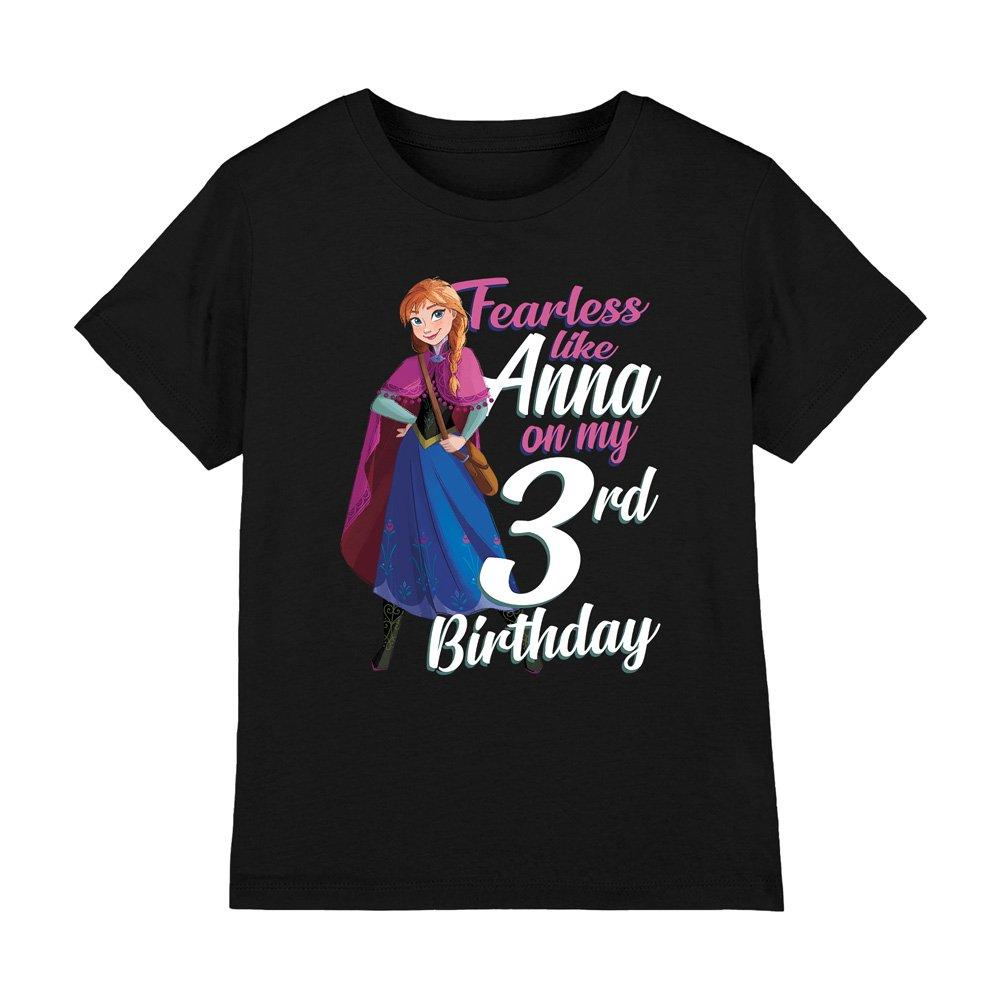 Black - Frozen - Frozen Fearless Like Anna 3Rd Birthday T-Shirt Bla - 1