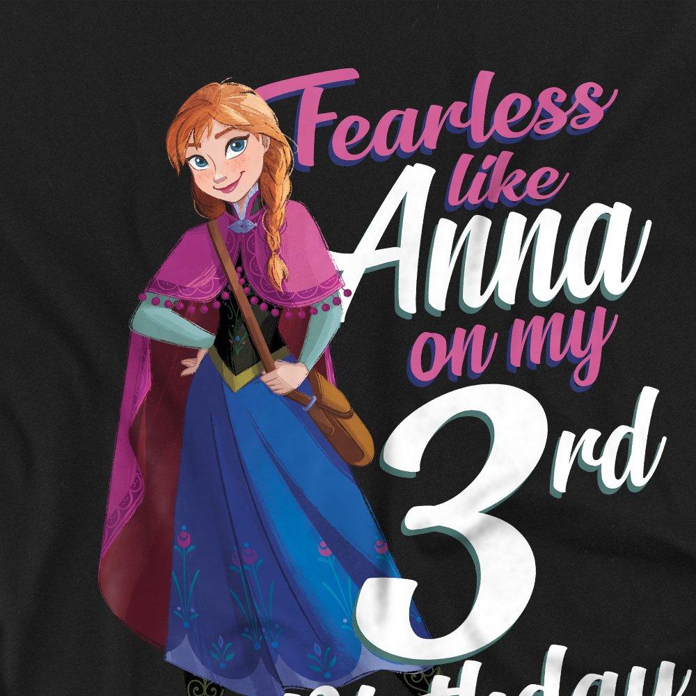 Black - Frozen - Frozen Fearless Like Anna 3Rd Birthday T-Shirt Bla - 2