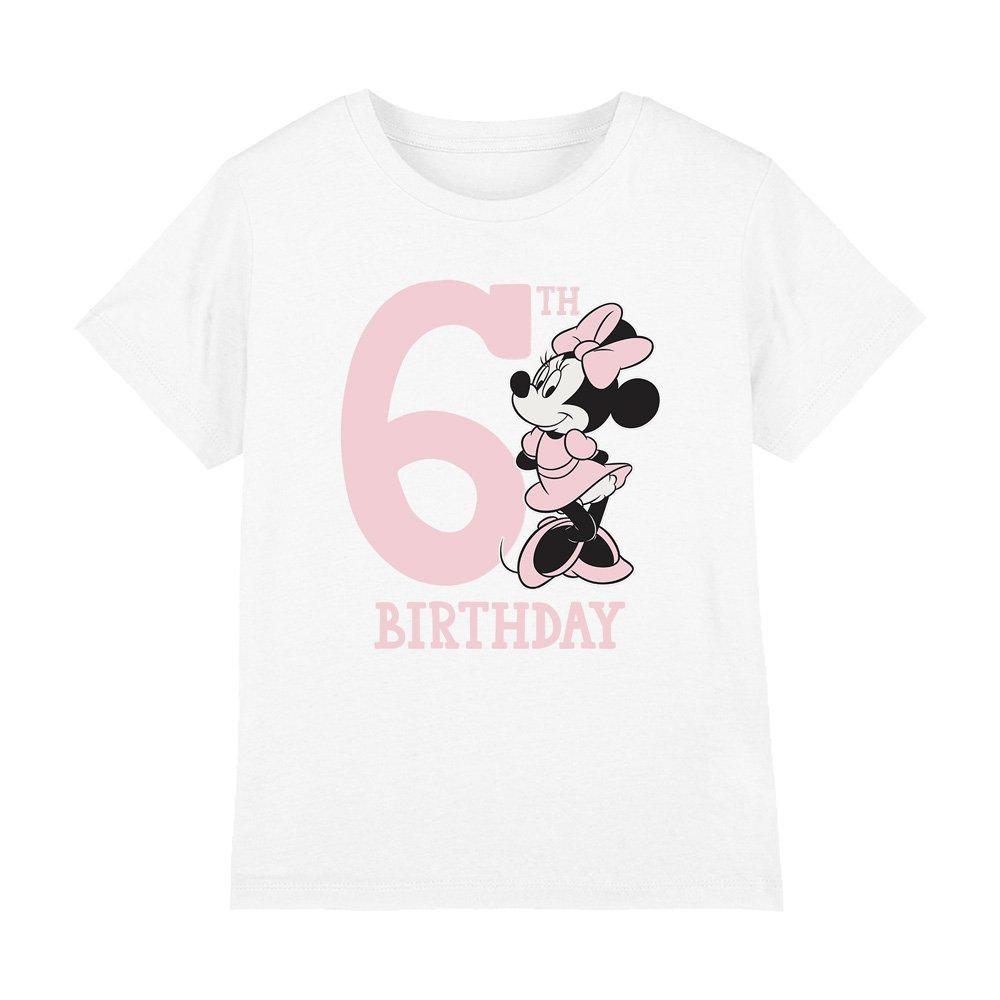 White - Minnie Mouse - Minnie Mouse 6Th Birthday Shirt T-Shirt White - 1