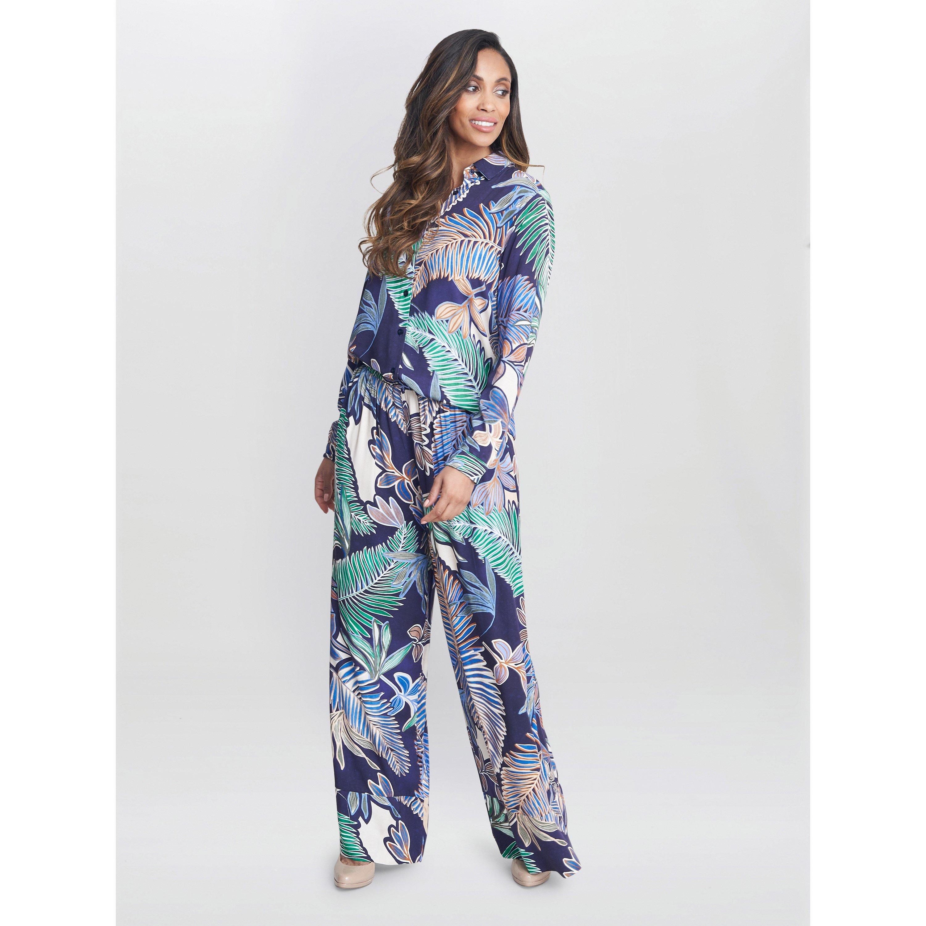 Gina Bacconi Women's Aruna Wide Leg Pull On Trouser - Navy /  - S