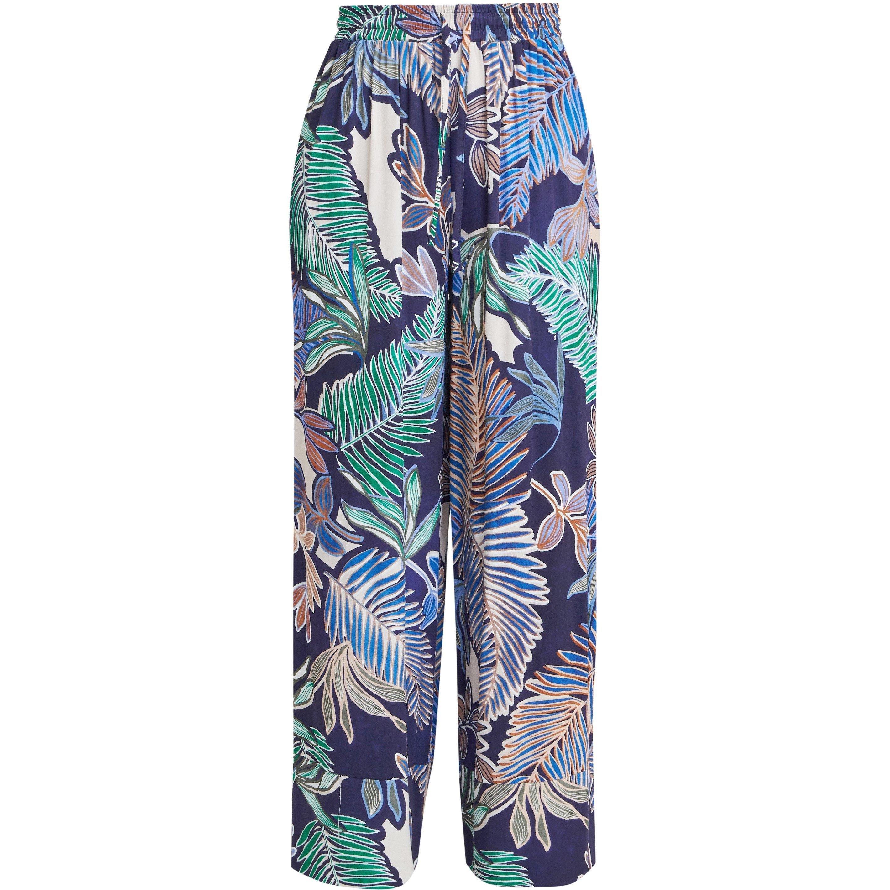 Navy / Multi - Gina Bacconi - Aruna Wide Leg Pull On Trouser - 3