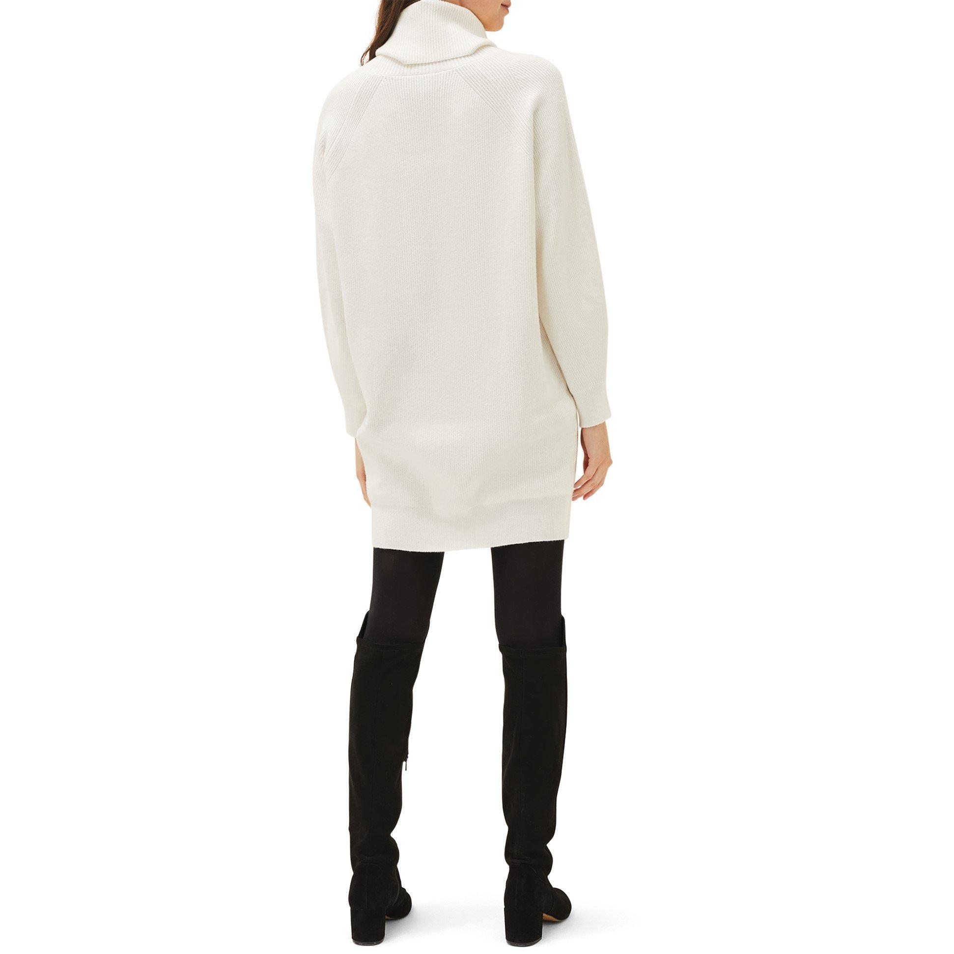 Winter White - Phase Eight - Nisha Ribbed Cowl Neck Dress - 2