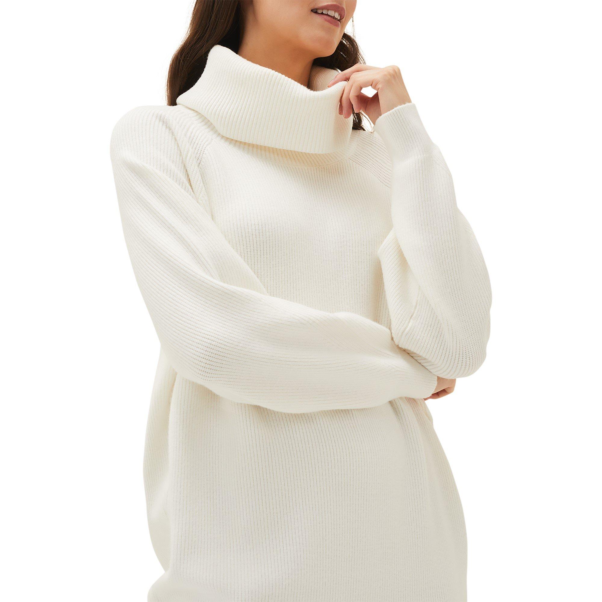 Winter White - Phase Eight - Nisha Ribbed Cowl Neck Dress - 5