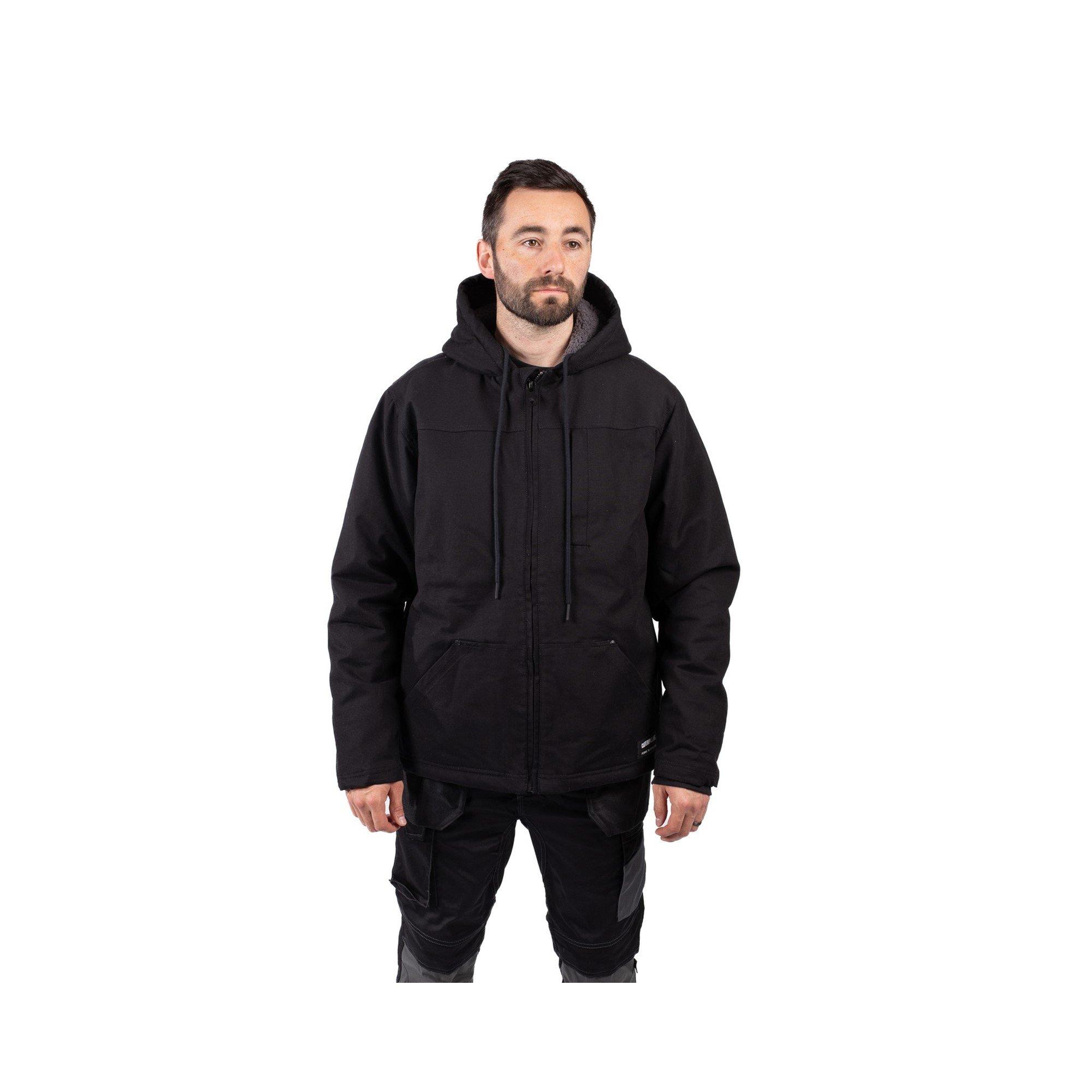 Black - Caterpillar - Hooded Sherpa Lined Jacket - 4