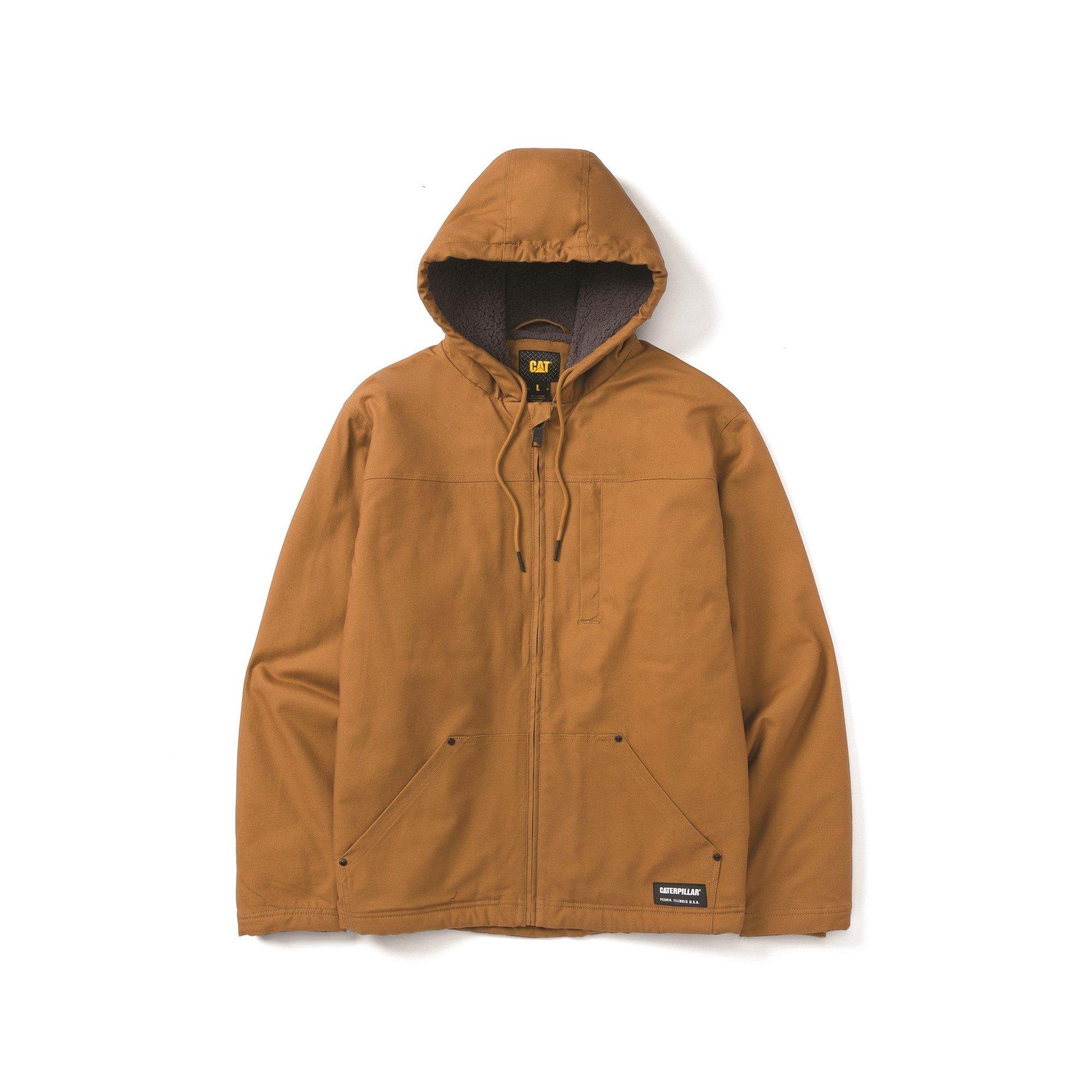Caterpillar Men's Hooded Sherpa Lined Jacket - Bronze - Lge