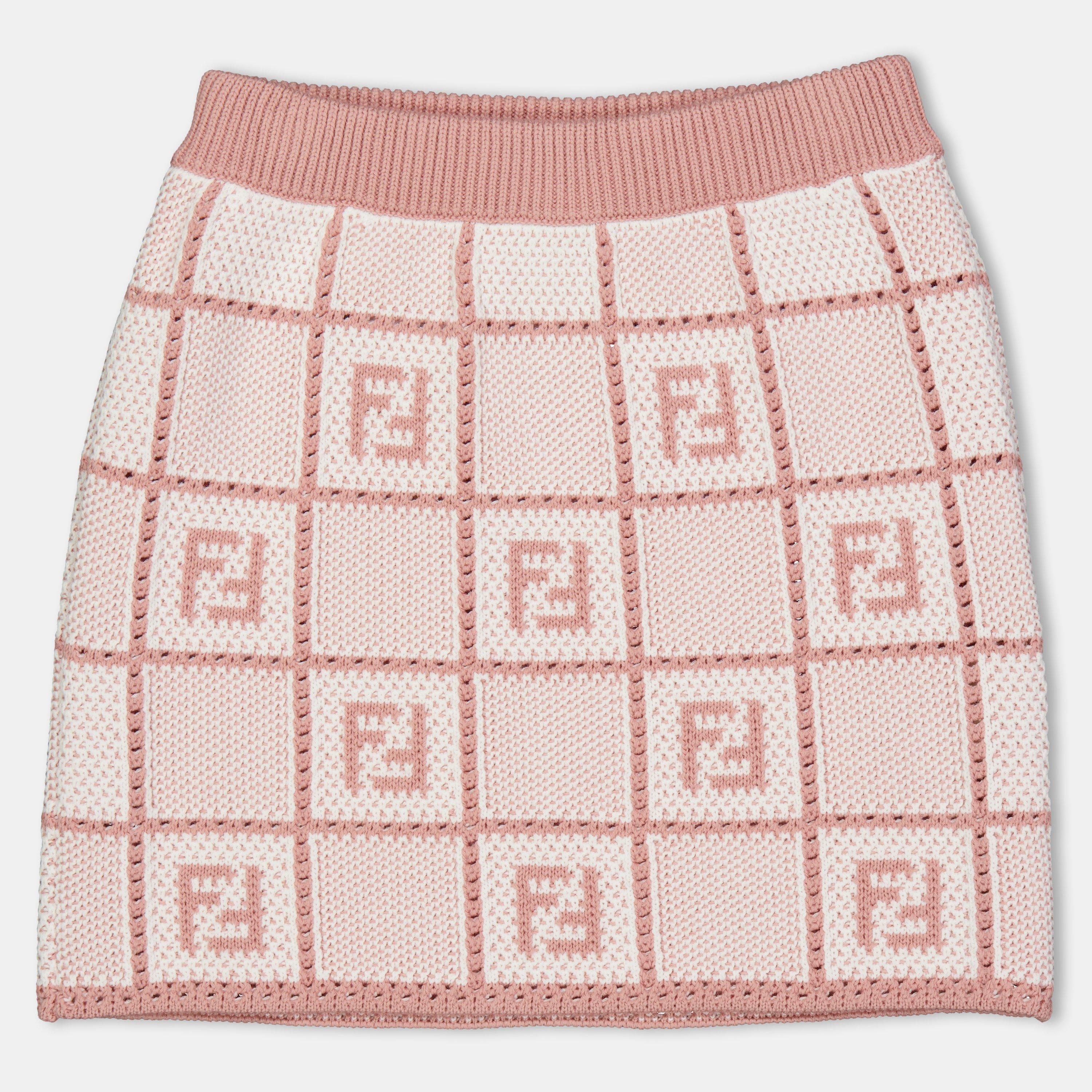 Fendi Ff Crochet Skirt Juniors - Gesso Pnk F1SGN - Size 10Y