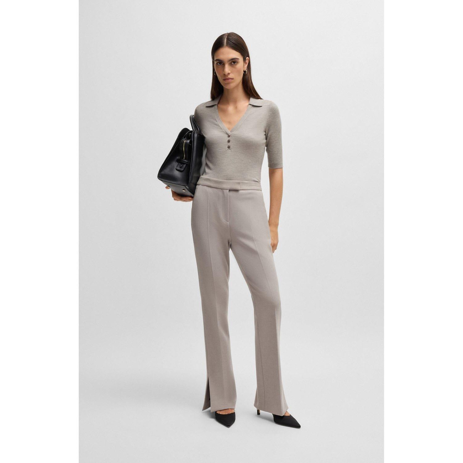 Grey - Boss - Fatirame Button Placket Sweater - 4