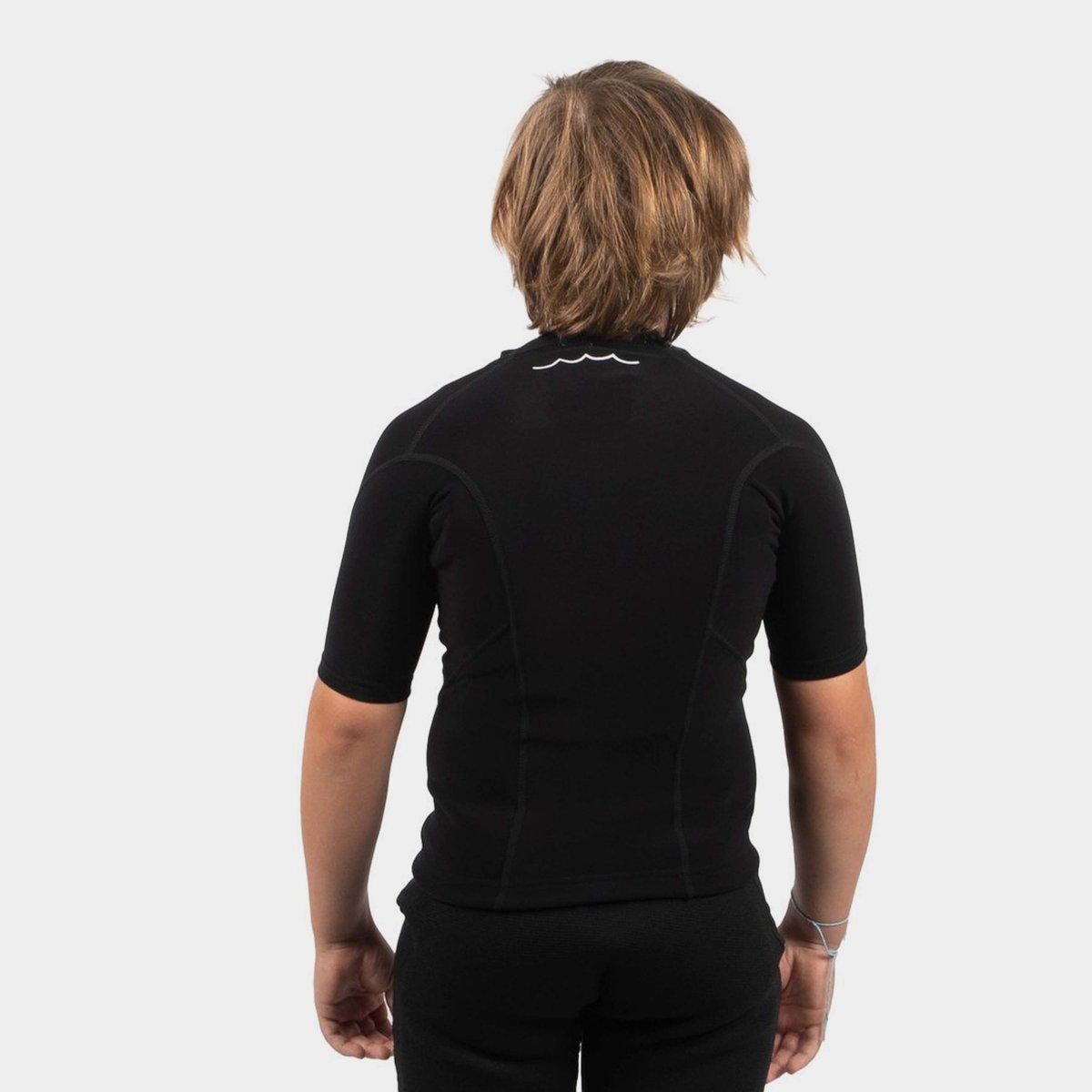 Black - Gul - JUNIOR EVOTHERM THERMAL FLATLOCK SHORT SLEEVE - 2
