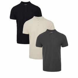 Threadbare 3 Pack Cotton Pique Polo Shirts