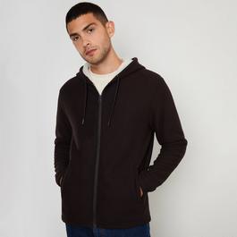 Threadbare Waffle Texture Sherpa Lined Zip Through Hoodie