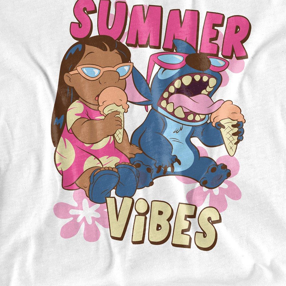 White - Disney - Lilo & Stitch Summer Vibes T-Shirt White - 2