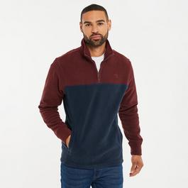 Threadbare Two Tone Quarter Zip Fleece Jumper