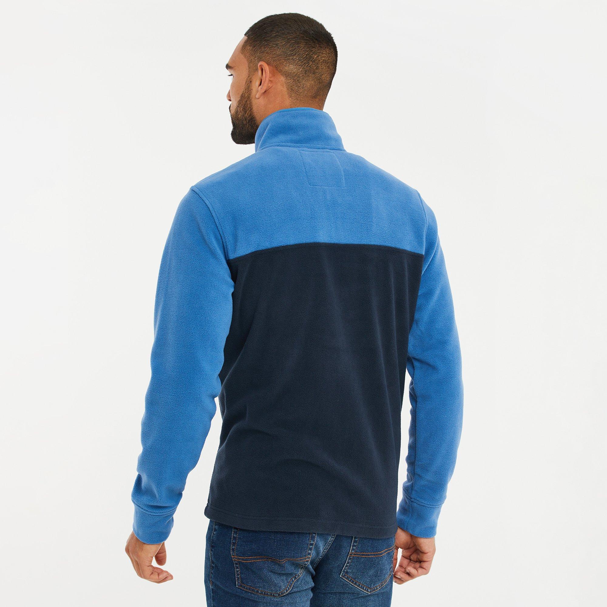 Cobalt - Threadbare - Two Tone Quarter Zip Fleece Jumper - 2