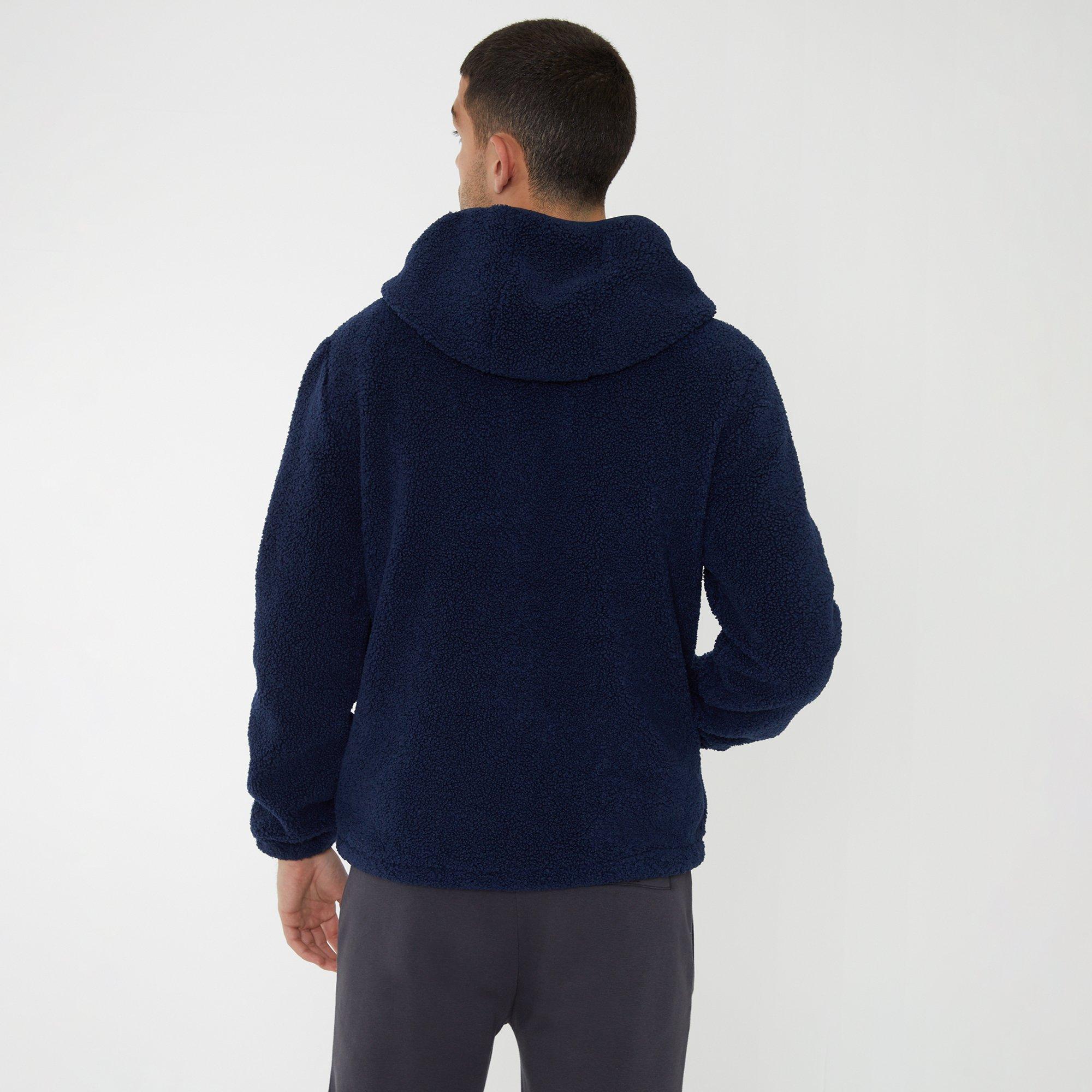 Navy - Threadbare - Men's Borg Zip Hoodie - 2