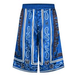 Off White Men's Bandana Shorts, Bandana Design