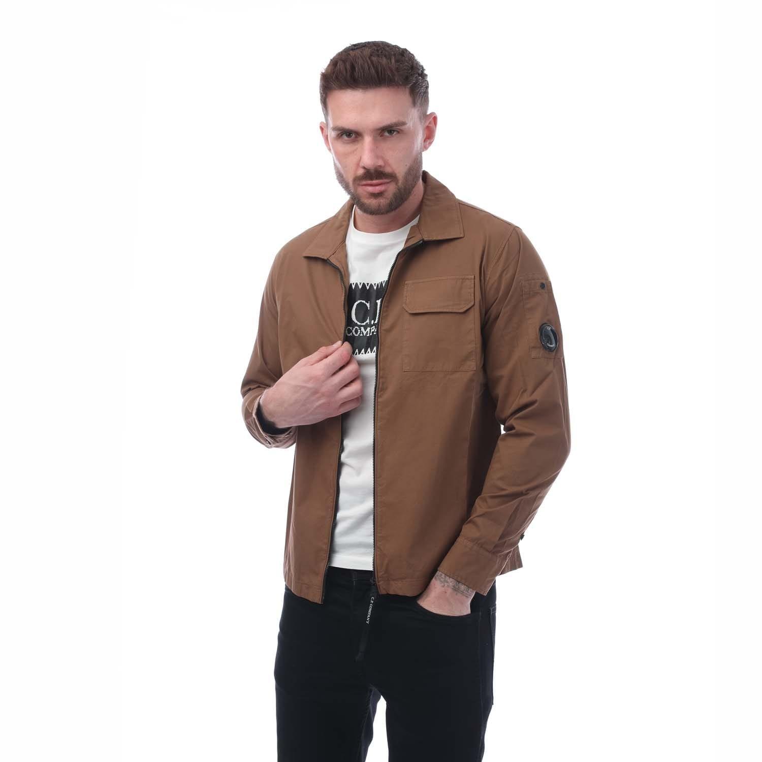 Brown - CP Company - Gabardine Zip Overshirt - 4