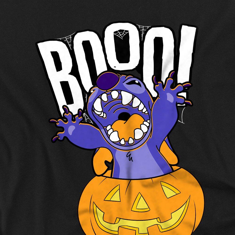 Black - Disney - Lilo & Stitch Laughing Pumpkin Kids T-Shirt Black - 2