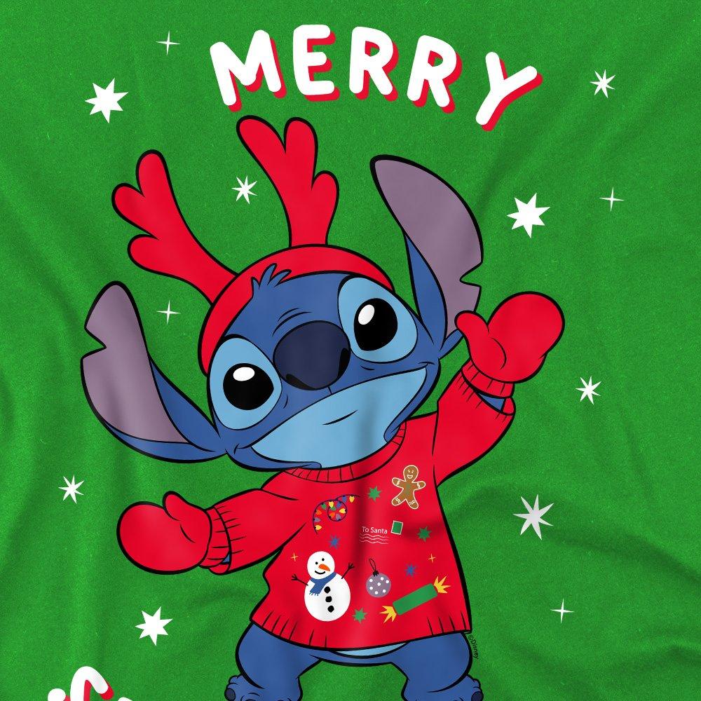 Dark Green - Disney - Lilo & Stitch Merry Stitchmas Christmas Kids T-Shi - 2